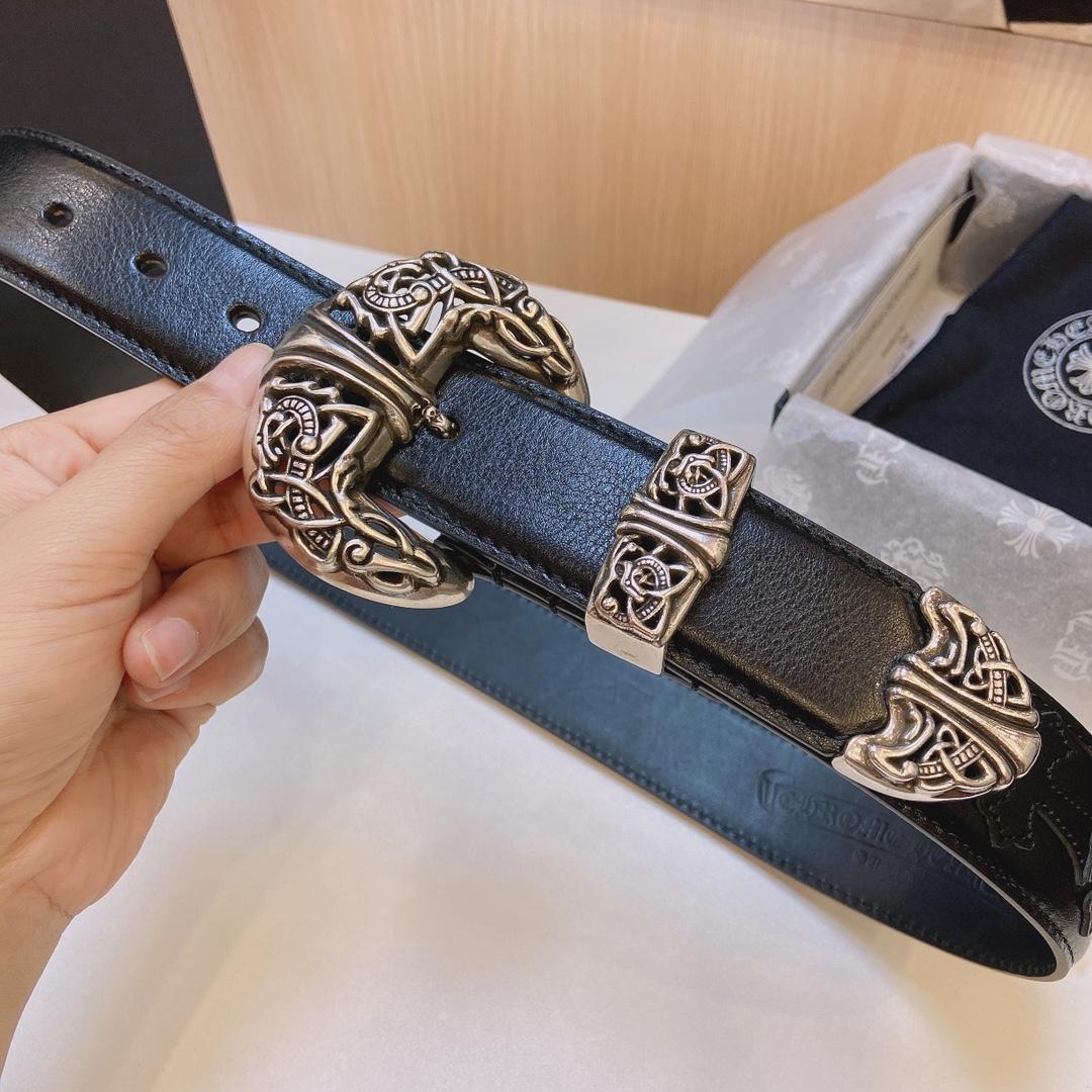 Chrome Hearts Leather Belt    3.8cm - DopestKickz