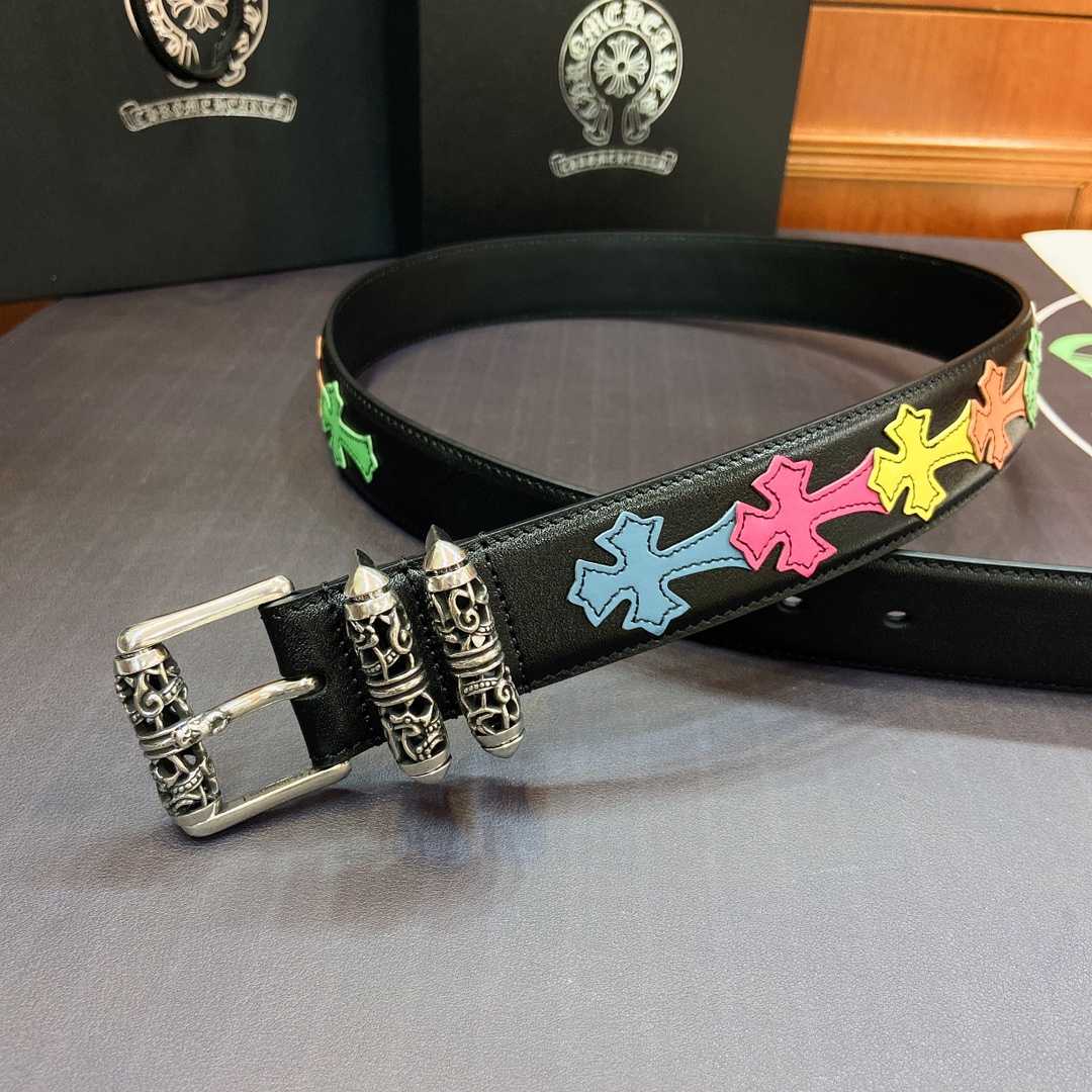 Chrome Hearts Leather Belt    3.8cm - DopestKickz