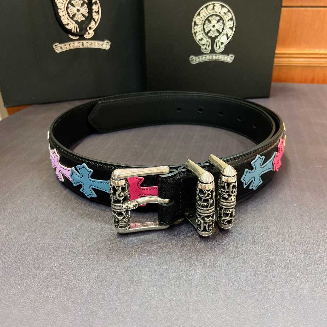 Chrome Hearts Leather Belt    3.8cm - DopestKickz