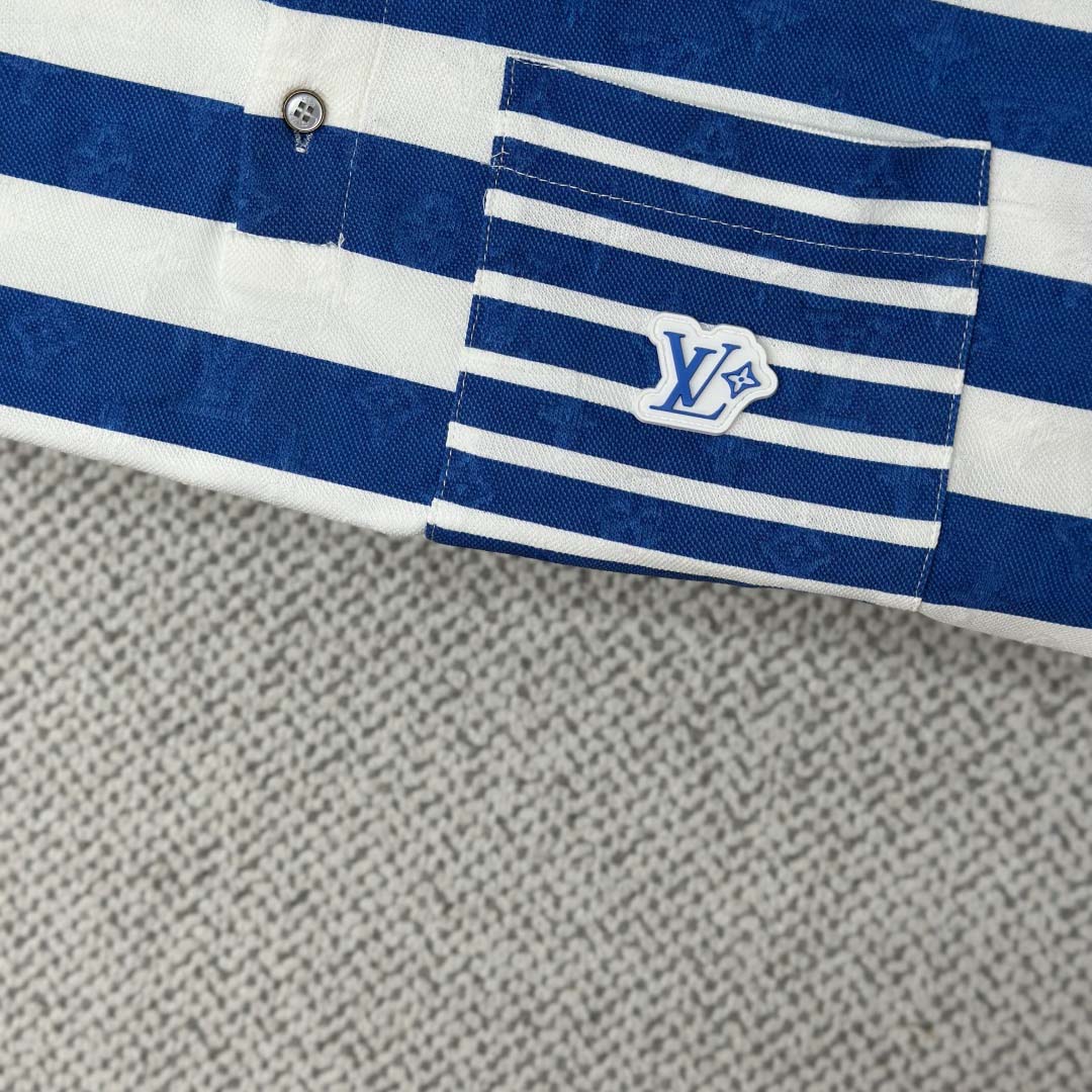 Louis Vuitton Monogram Striped Polo Shirt   1AHWB6 - DopestKickz