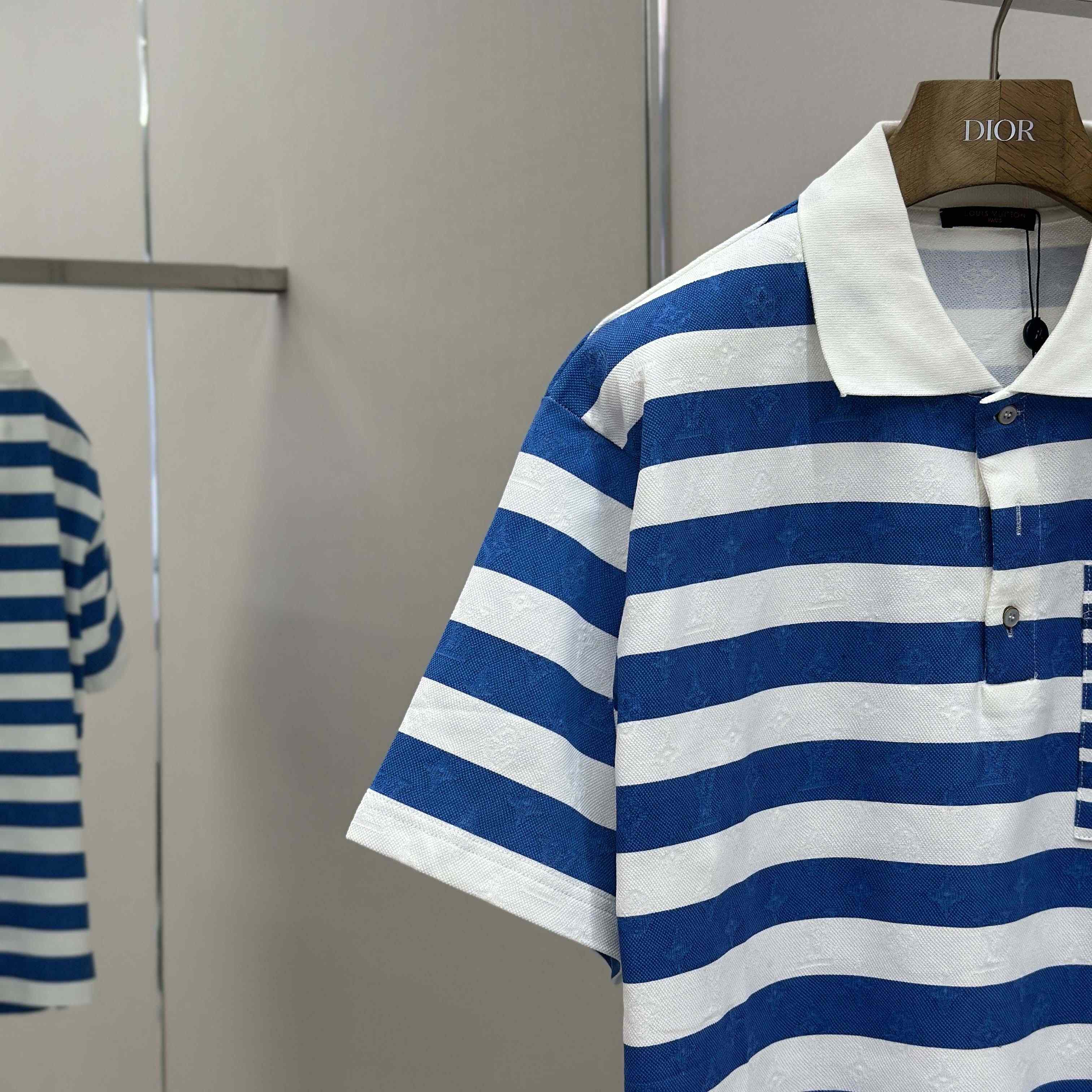 Louis Vuitton Monogram Striped Polo Shirt   1AHWB6 - DopestKickz