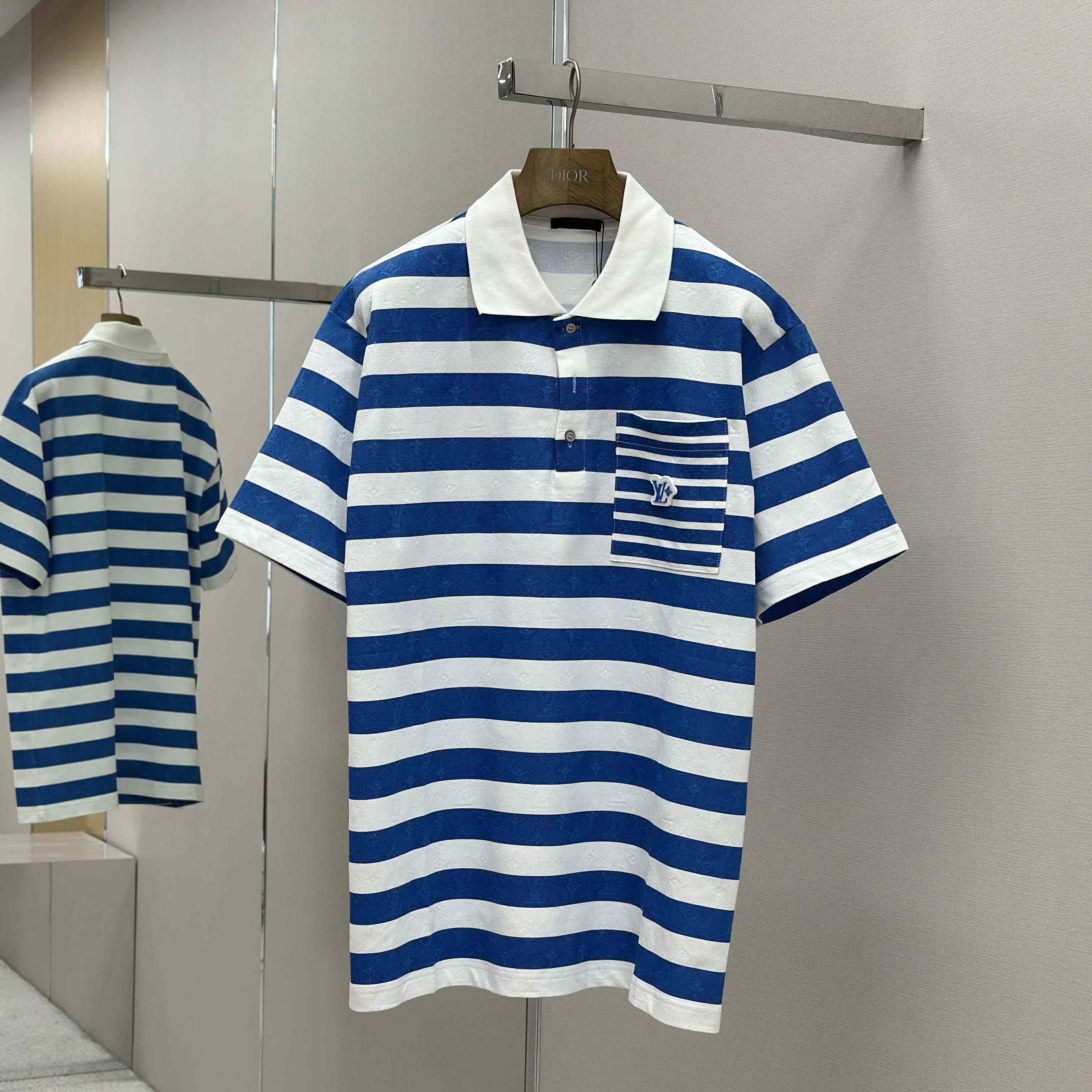 Louis Vuitton Monogram Striped Polo Shirt   1AHWB6 - DopestKickz