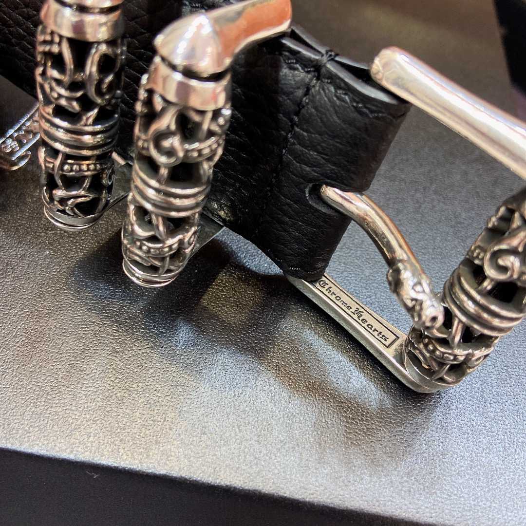 Chrome Hearts Leather Belt   - DopestKickz