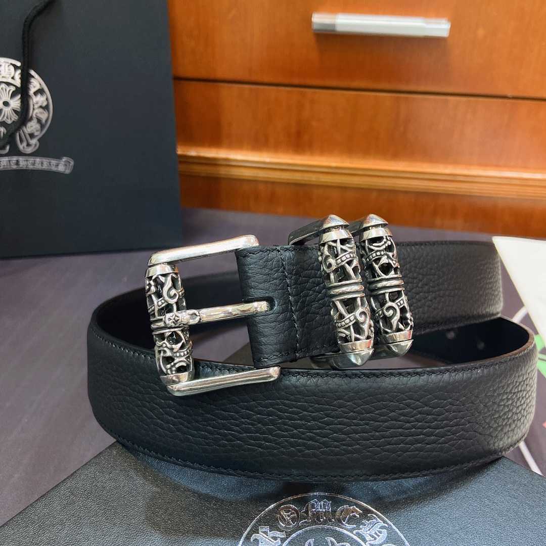 Chrome Hearts Leather Belt   - DopestKickz