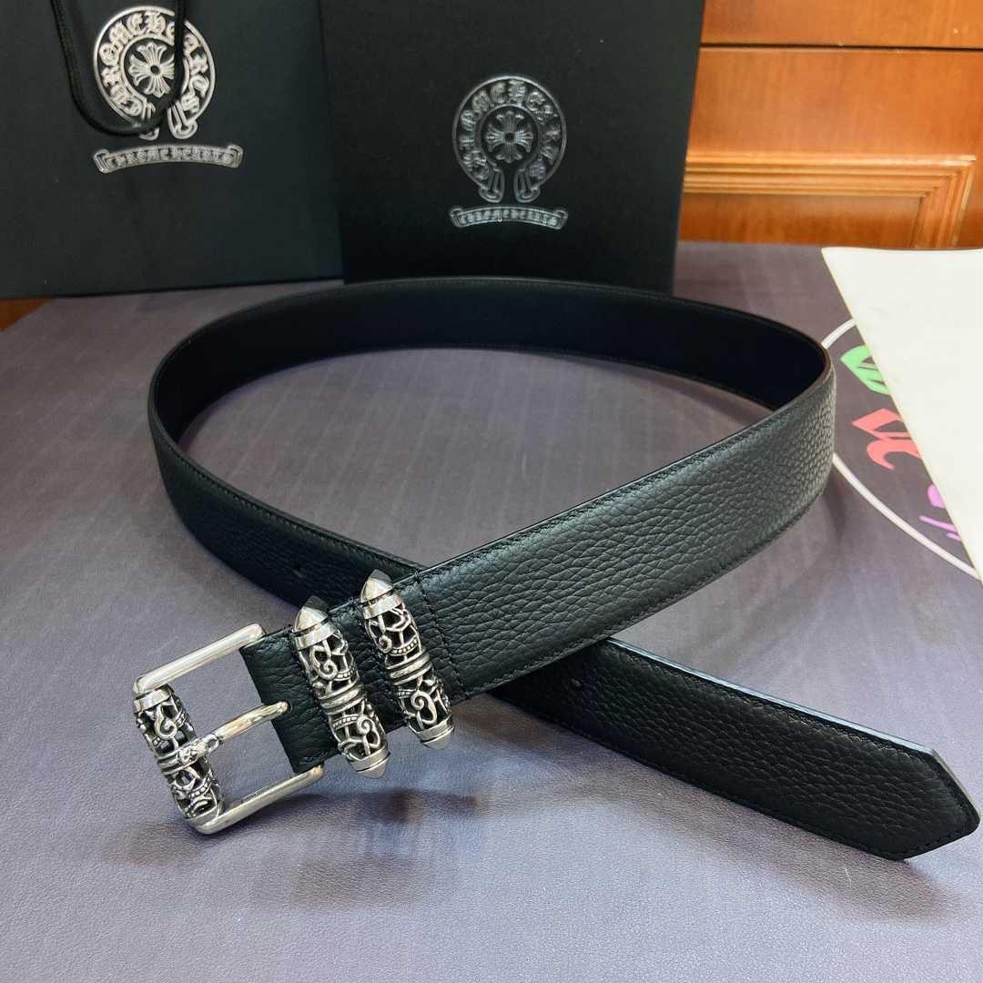 Chrome Hearts Leather Belt   - DopestKickz