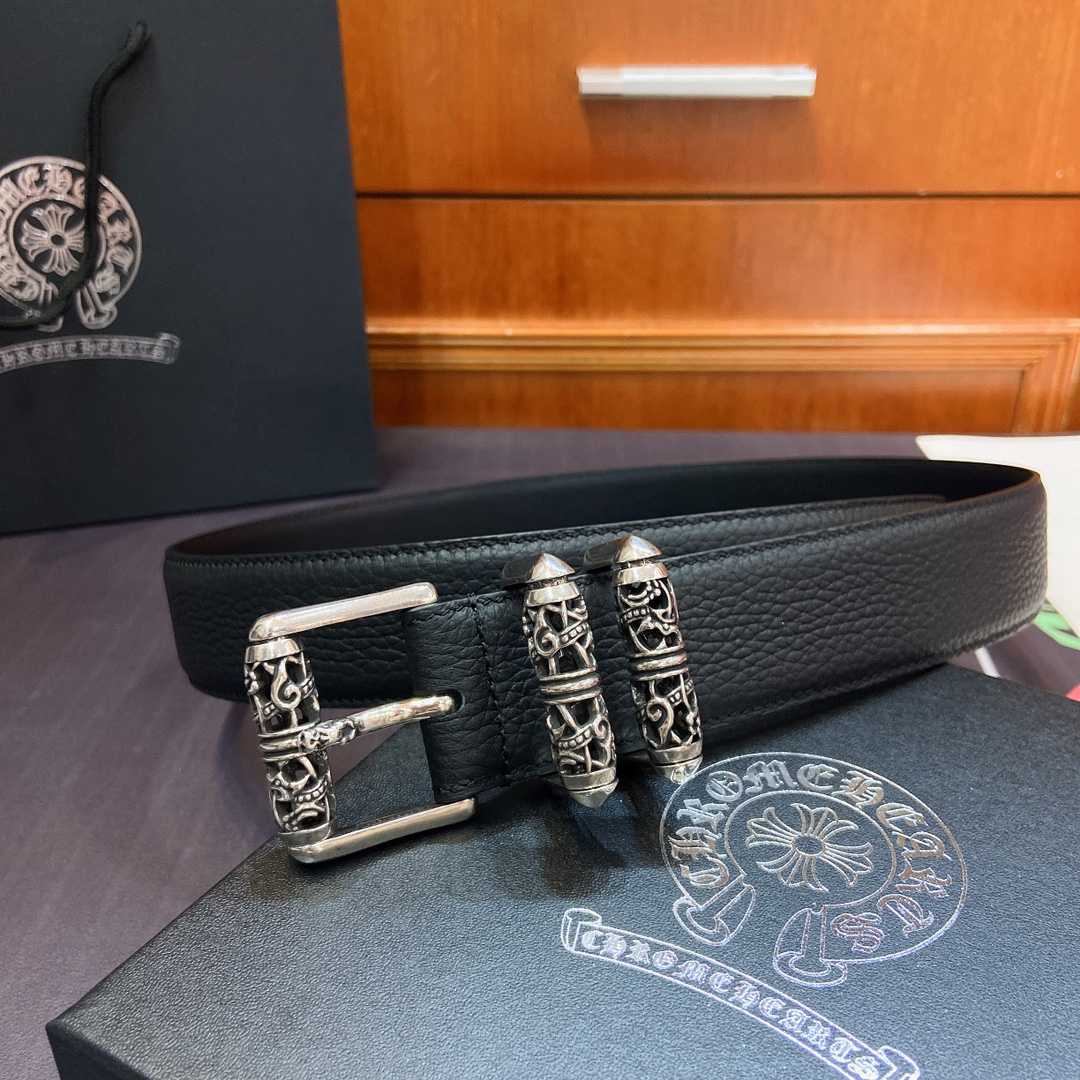 Chrome Hearts Leather Belt   - DopestKickz