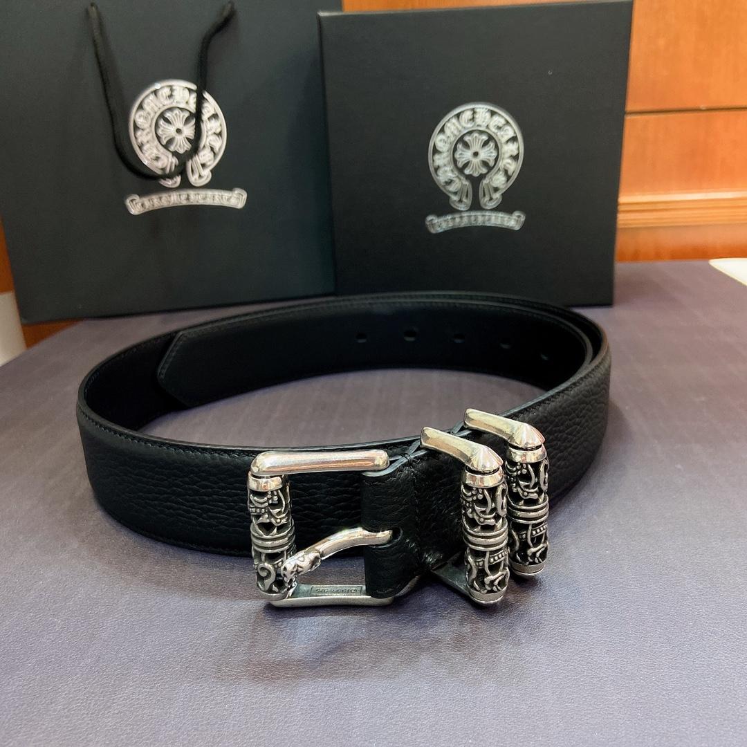 Chrome Hearts Leather Belt   - DopestKickz