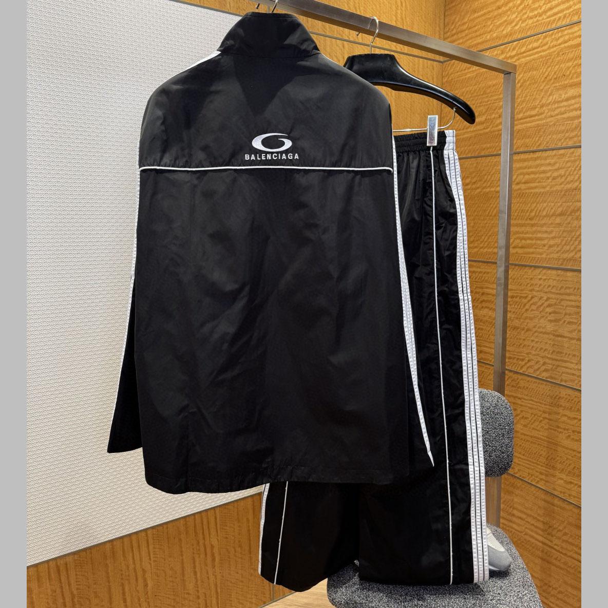 Balenciaga Large Tracksuit Jacket And Pants  In Black And White Stretch Technical Fabric - DopestKickz