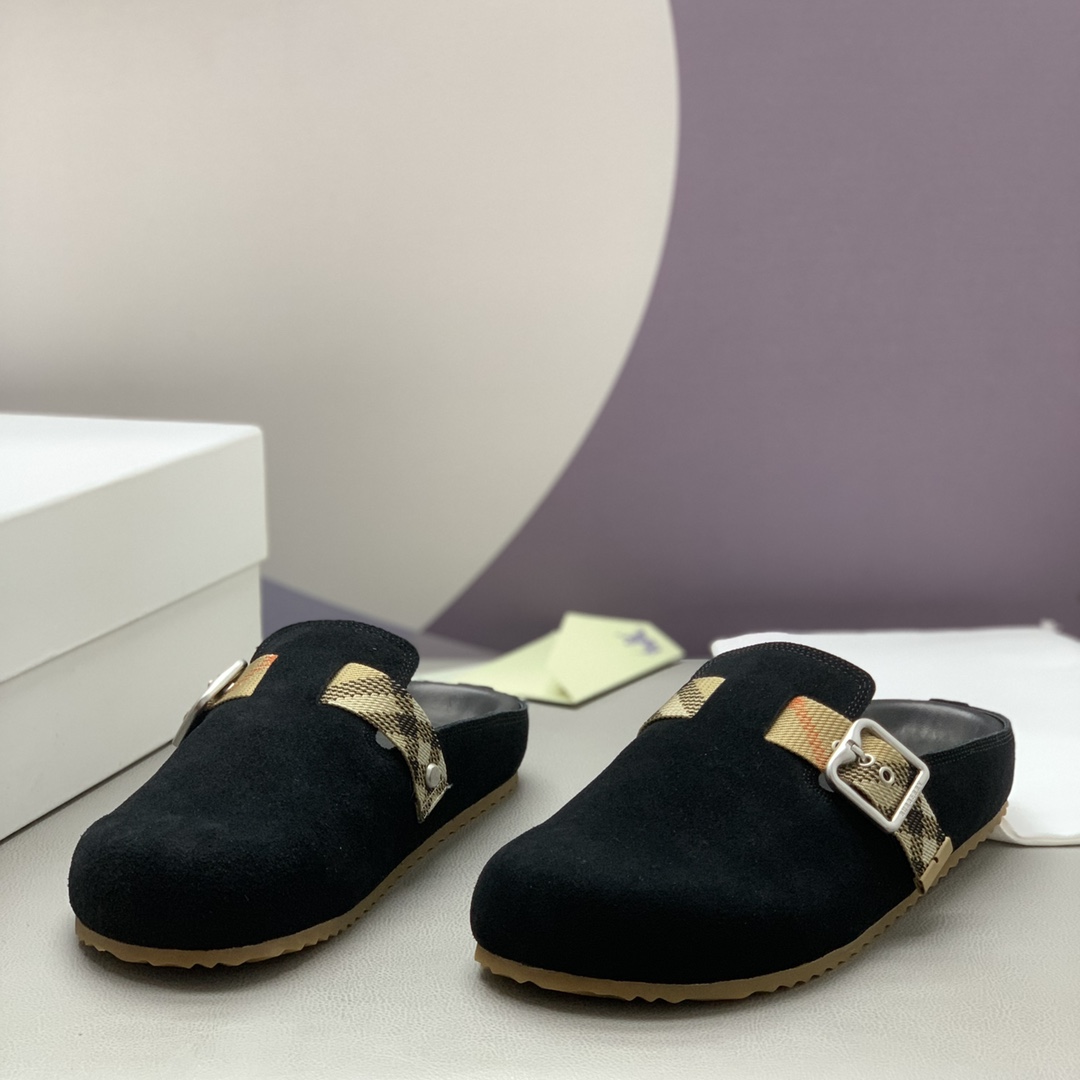 Burberry Suede Urchin Clogs - DopestKickz