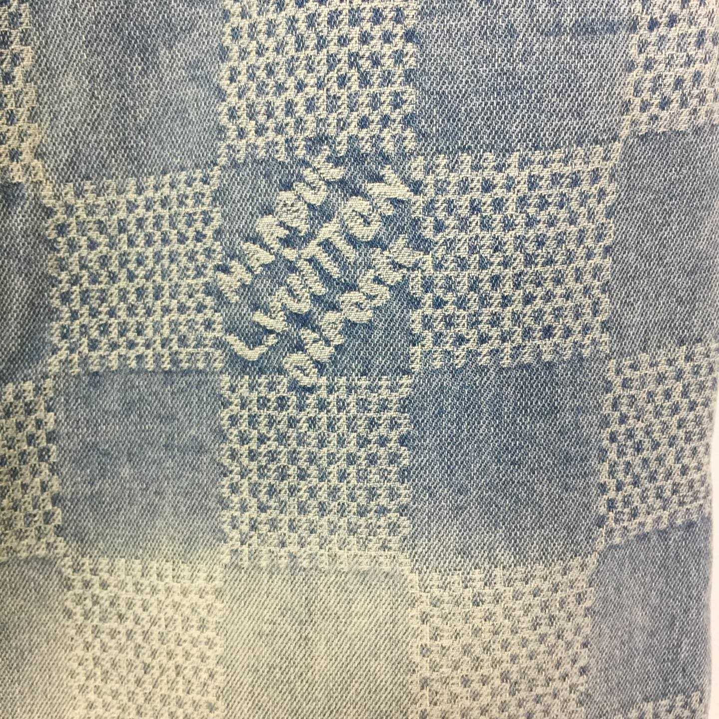 Louis Vuitton Damier 3D Light Denim Shorts   1AHVDS - DopestKickz