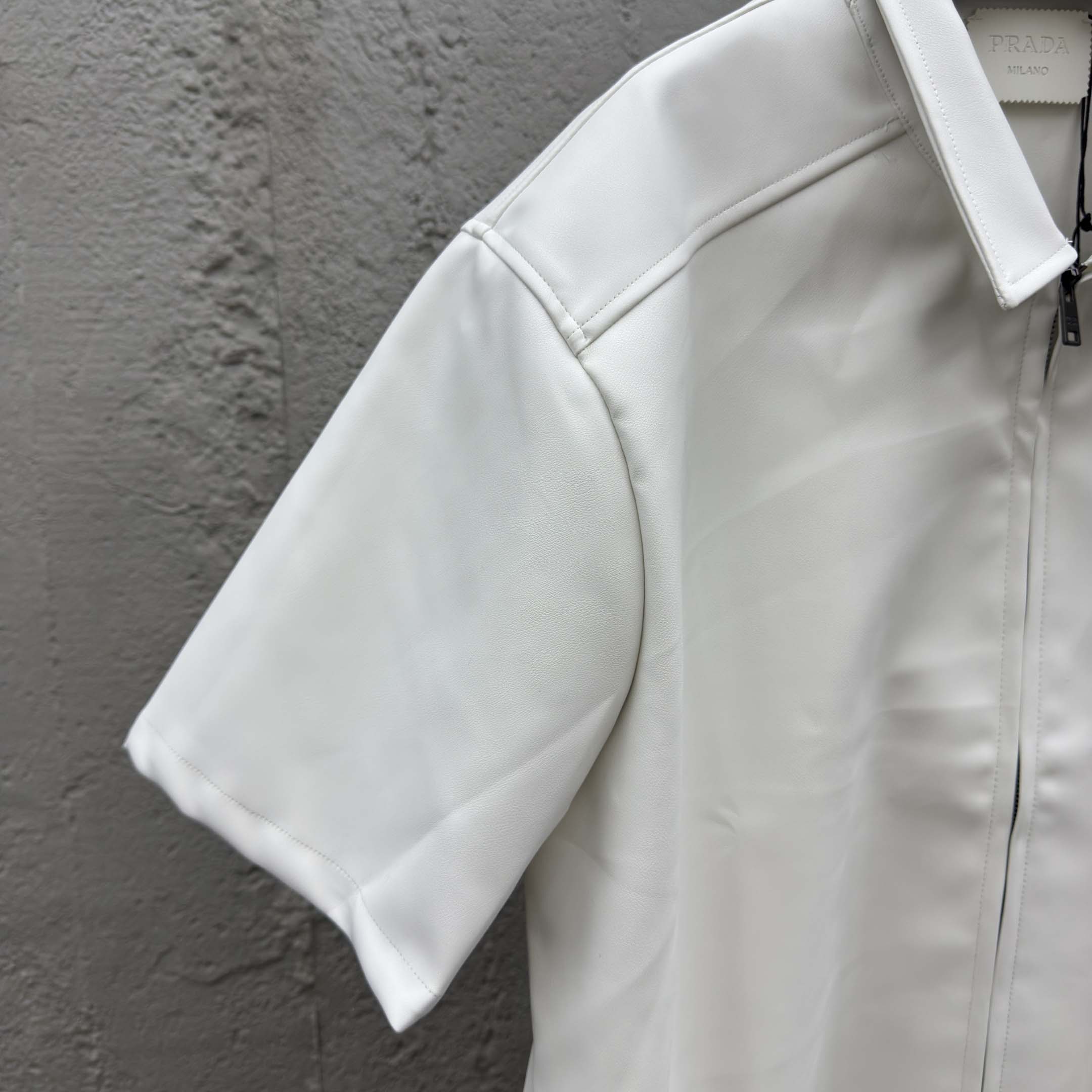 Prada Men's Nappa Leather Short-Sleeve Shirt - DopestKickz