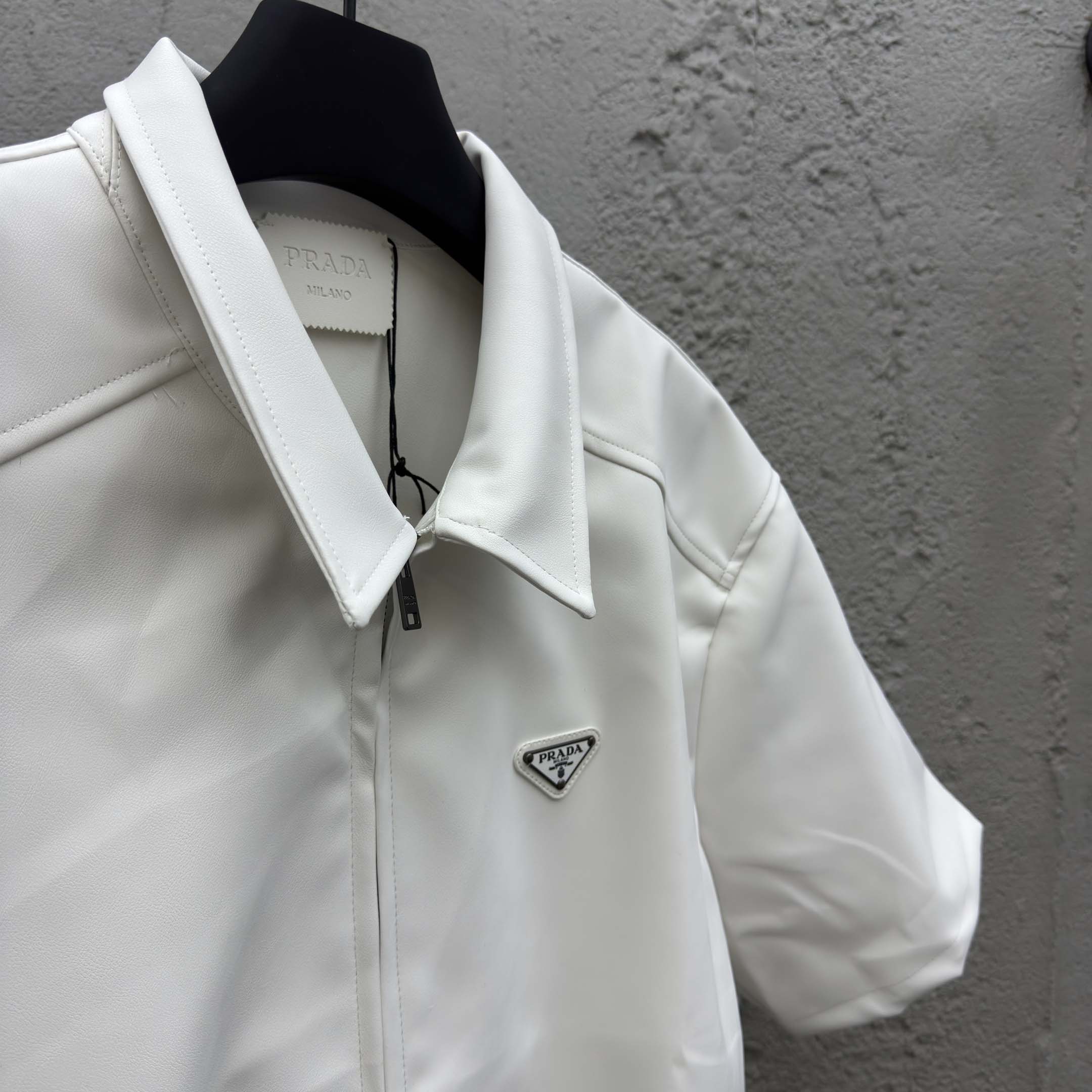 Prada Men's Nappa Leather Short-Sleeve Shirt - DopestKickz