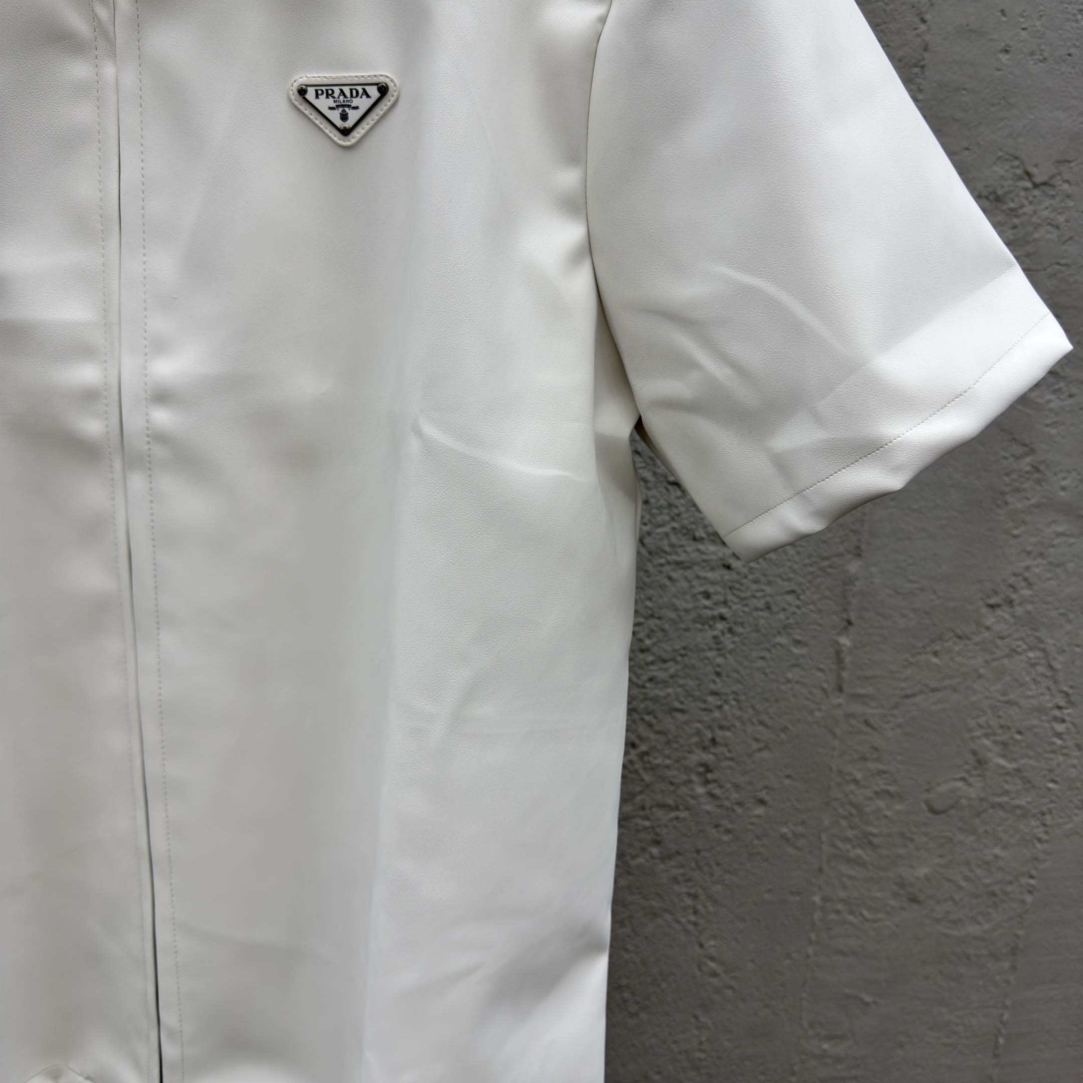 Prada Men's Nappa Leather Short-Sleeve Shirt - DopestKickz