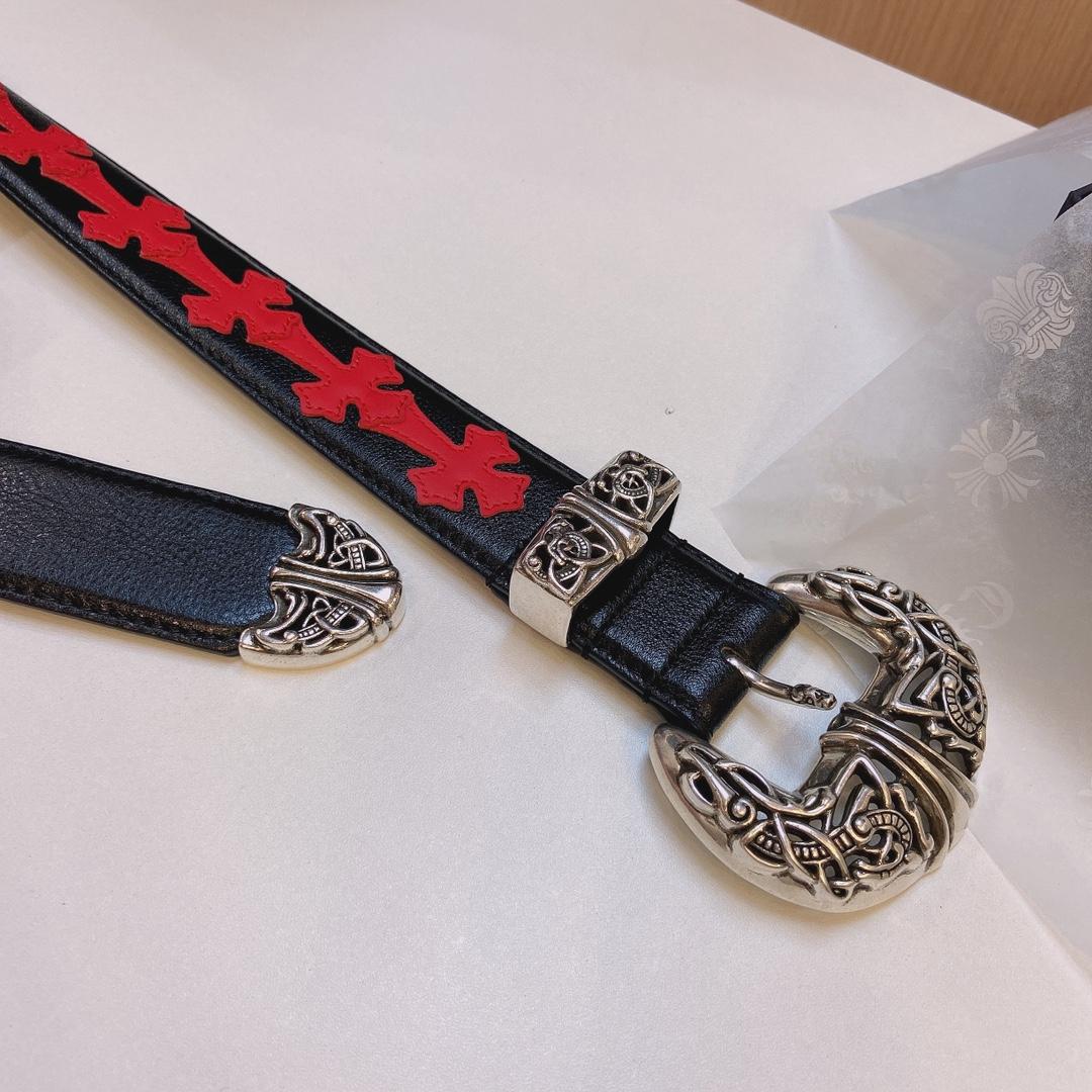 Chrome Hearts Leather Belt    3.8cm - DopestKickz