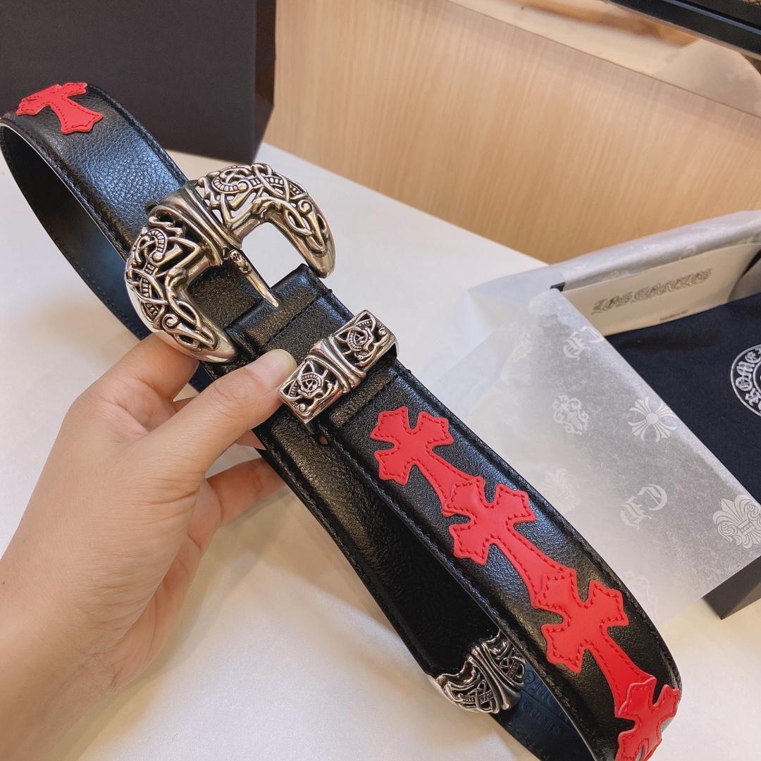 Chrome Hearts Leather Belt    3.8cm - DopestKickz