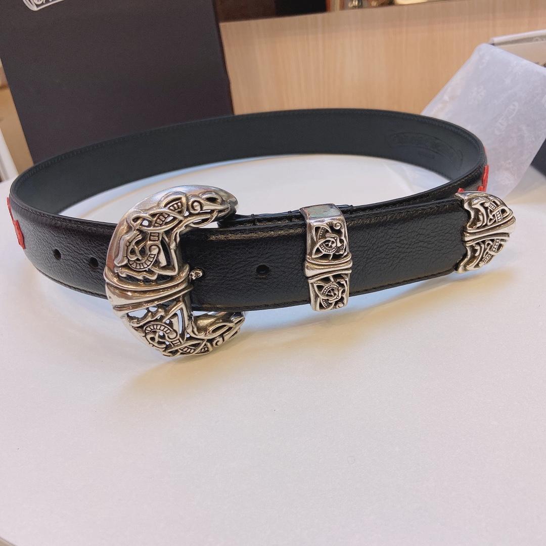 Chrome Hearts Leather Belt    3.8cm - DopestKickz