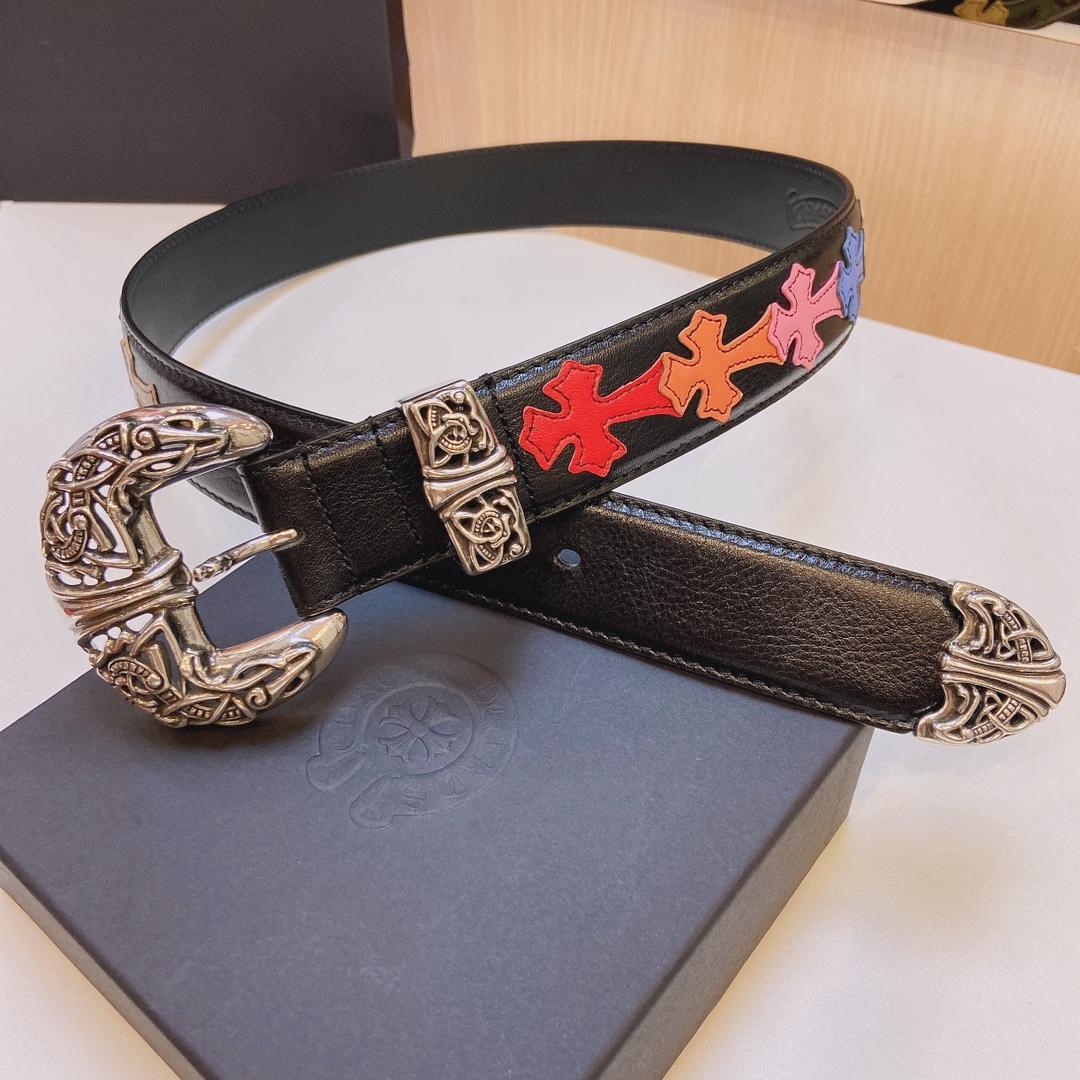 Chrome Hearts Leather Belt    3.8cm - DopestKickz