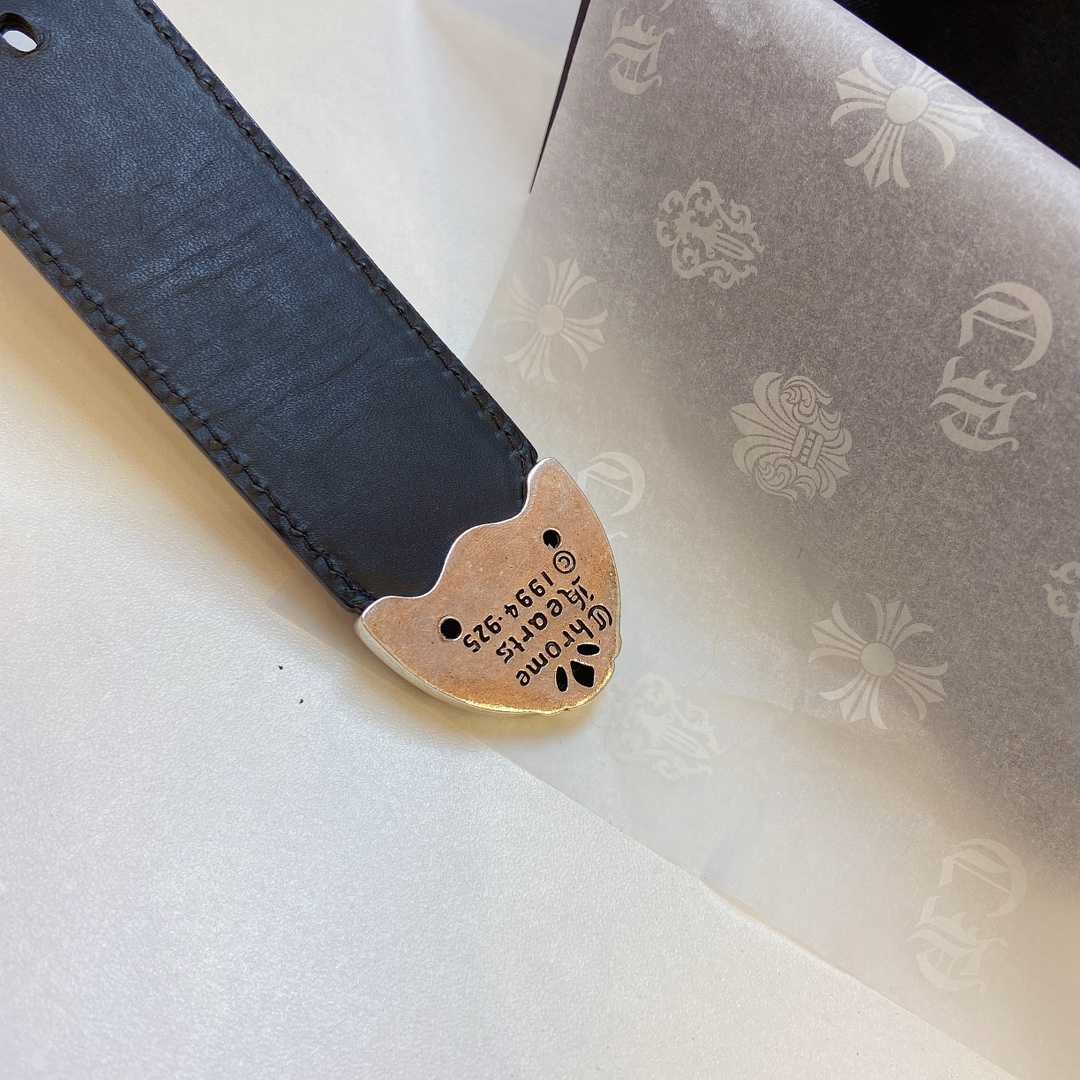 Chrome Hearts Leather Belt    3.8cm - DopestKickz