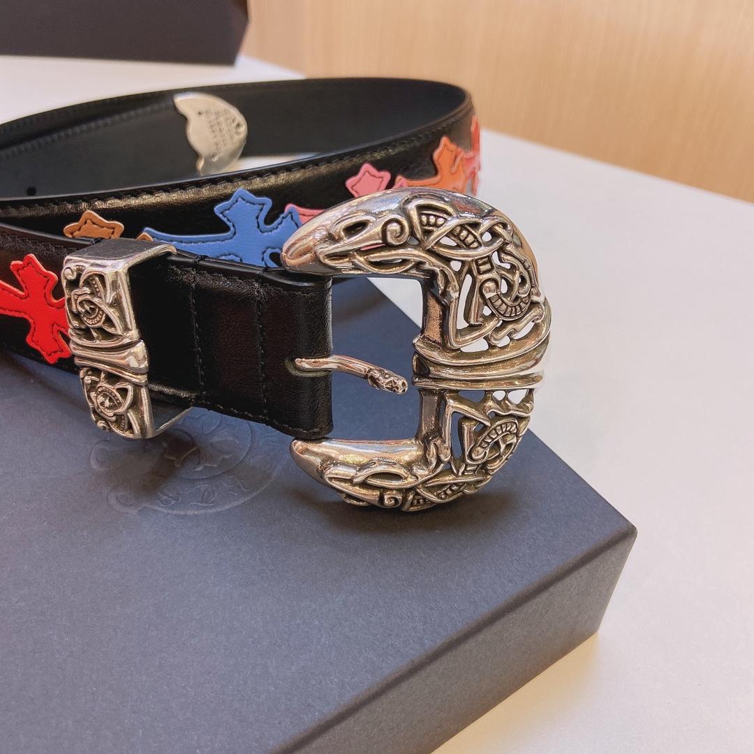 Chrome Hearts Leather Belt    3.8cm - DopestKickz