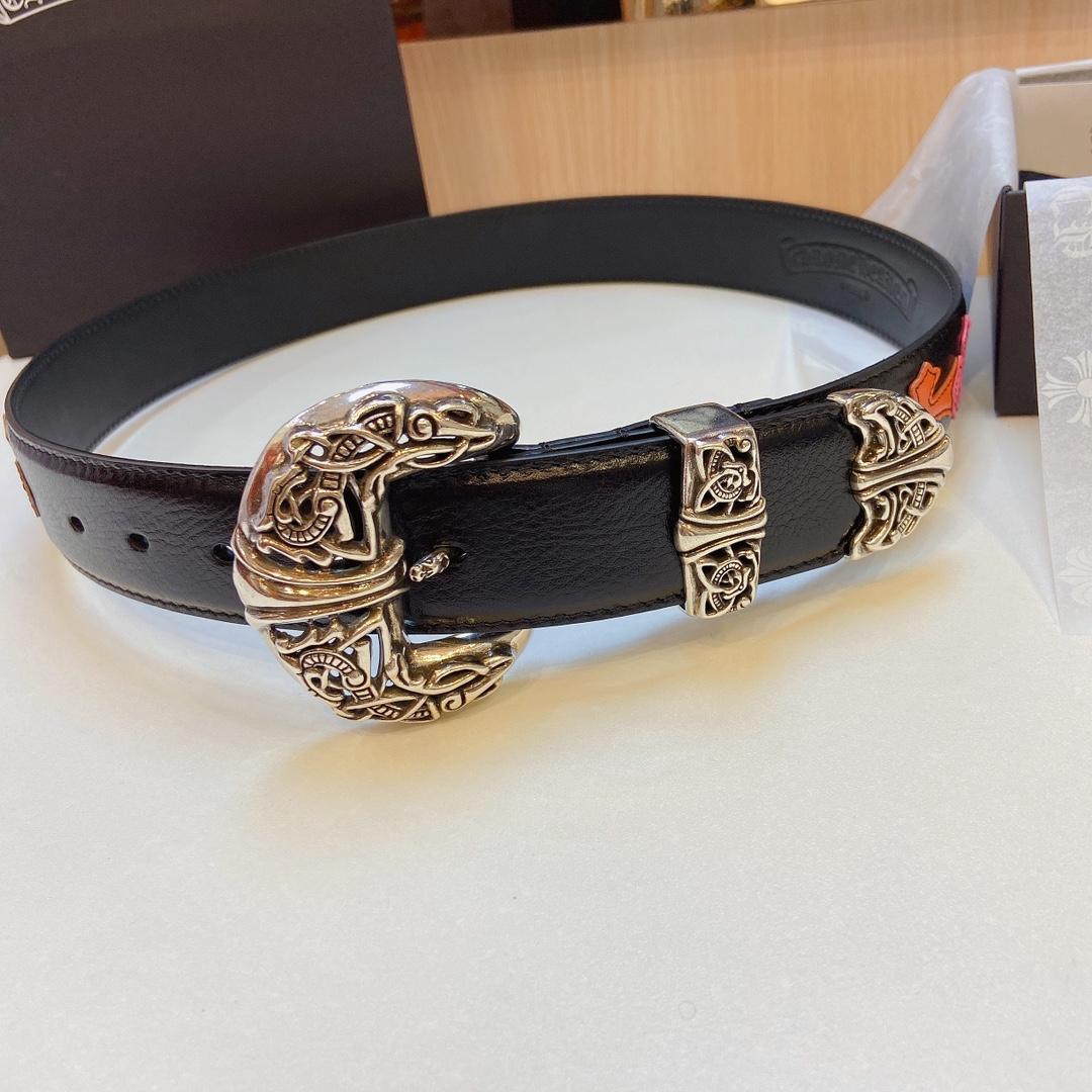 Chrome Hearts Leather Belt    3.8cm - DopestKickz