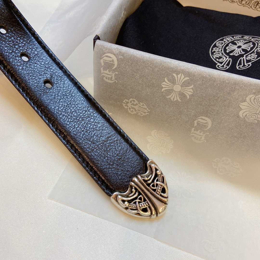 Chrome Hearts Leather Belt    3.8cm - DopestKickz