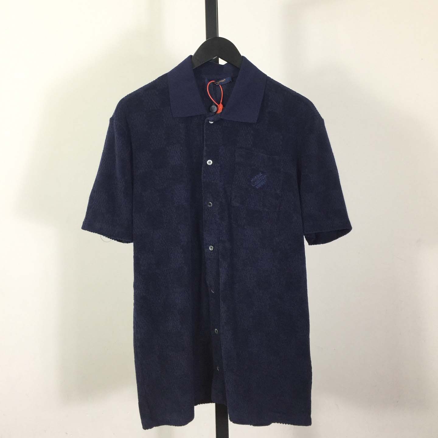 Louis Vuitton Damier French Terry Short-Sleeved Cotton-Blend Shirt   1AGK51 - DopestKickz