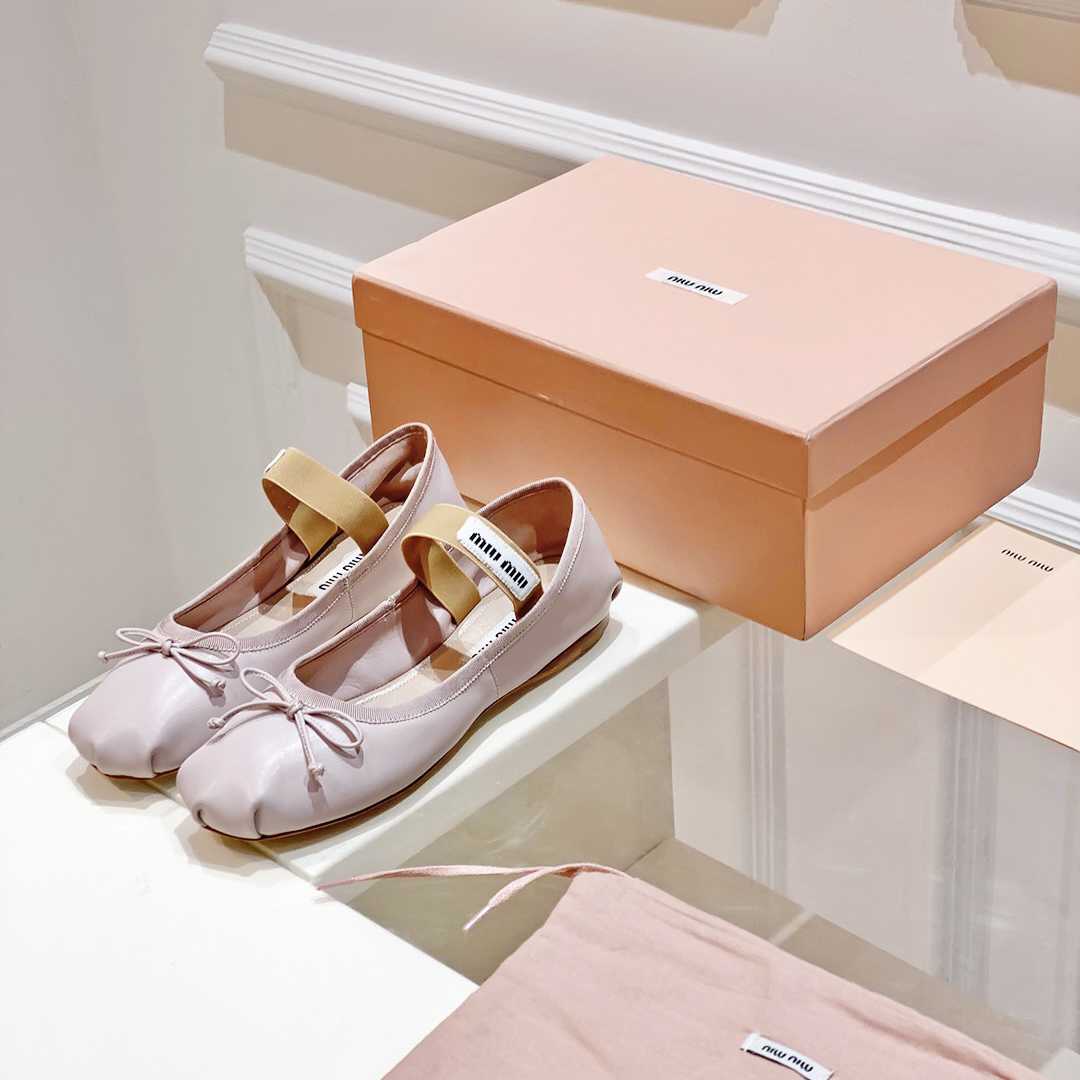 Miu Miu Satin Bow Ballerina Flats(50% Off Sale) xz724 - DopestKickz