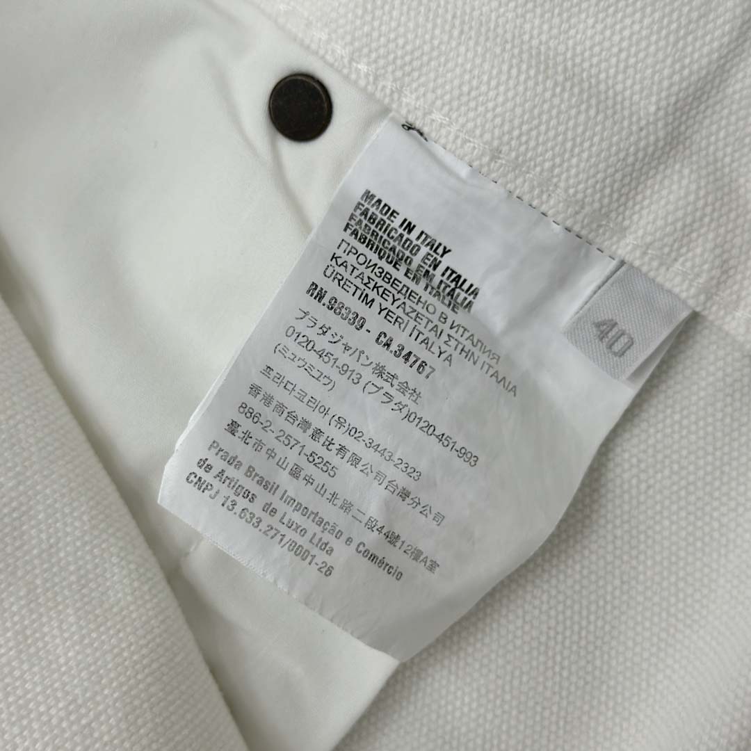 Prada White Old Canvas Pants - DopestKickz