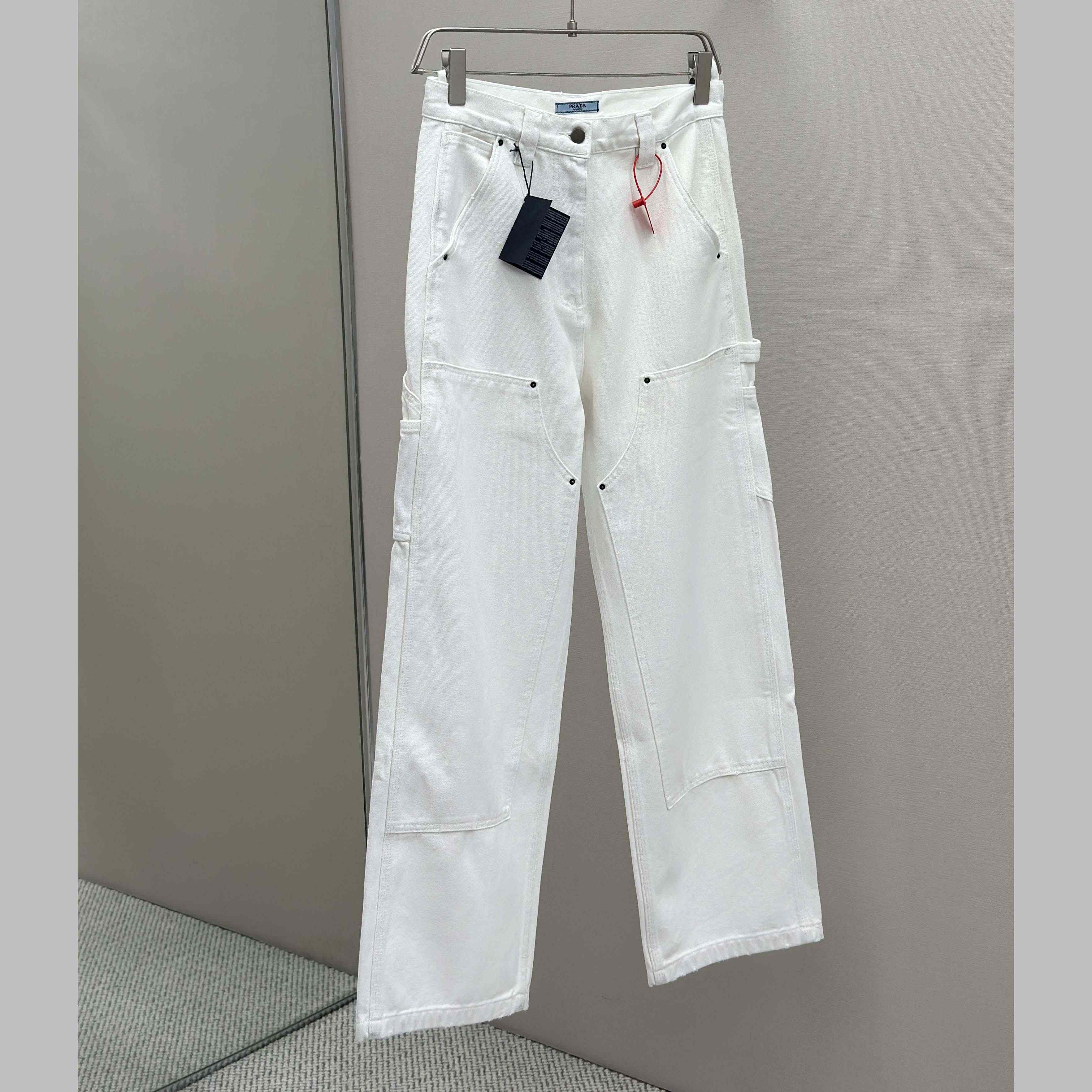 Prada White Old Canvas Pants - DopestKickz