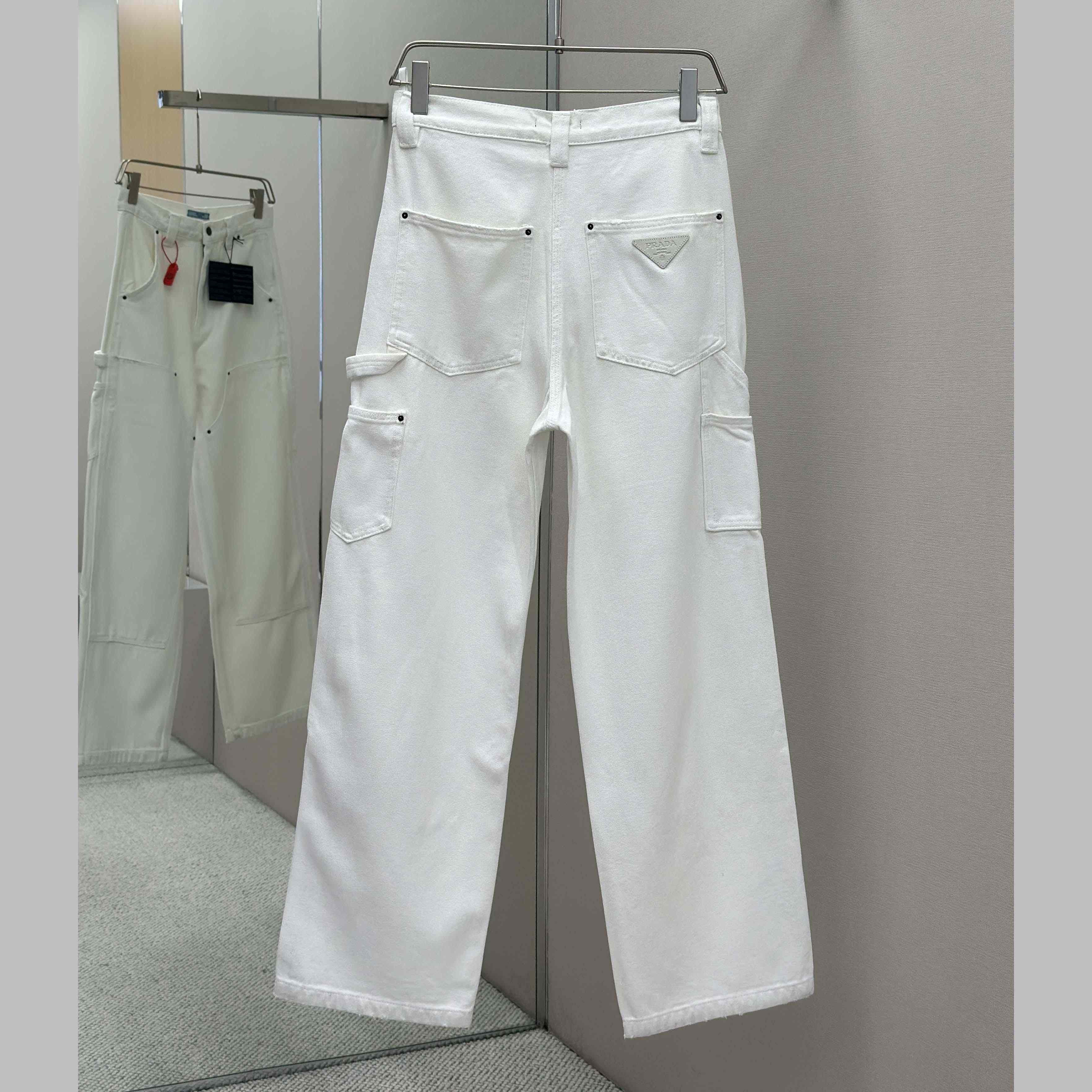 Prada White Old Canvas Pants - DopestKickz
