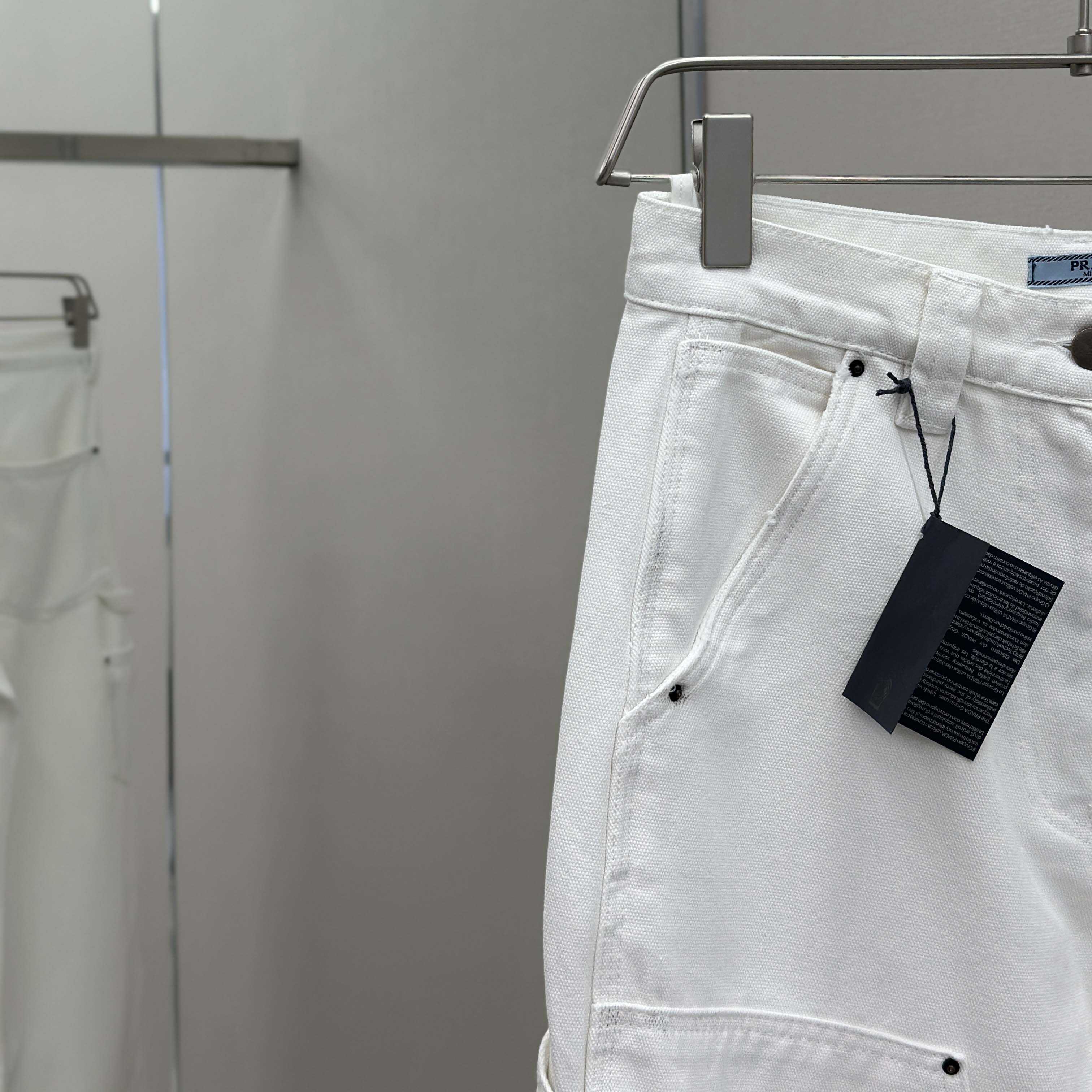 Prada White Old Canvas Pants - DopestKickz