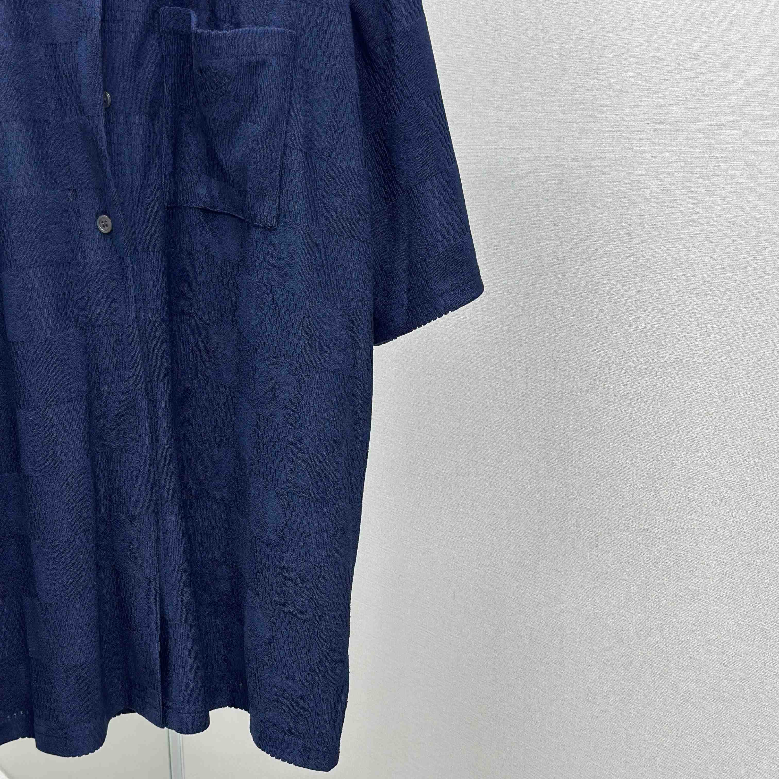 Louis Vuitton Damier French Terry Short-Sleeved Cotton-Blend Shirt   1AGK51 - DopestKickz