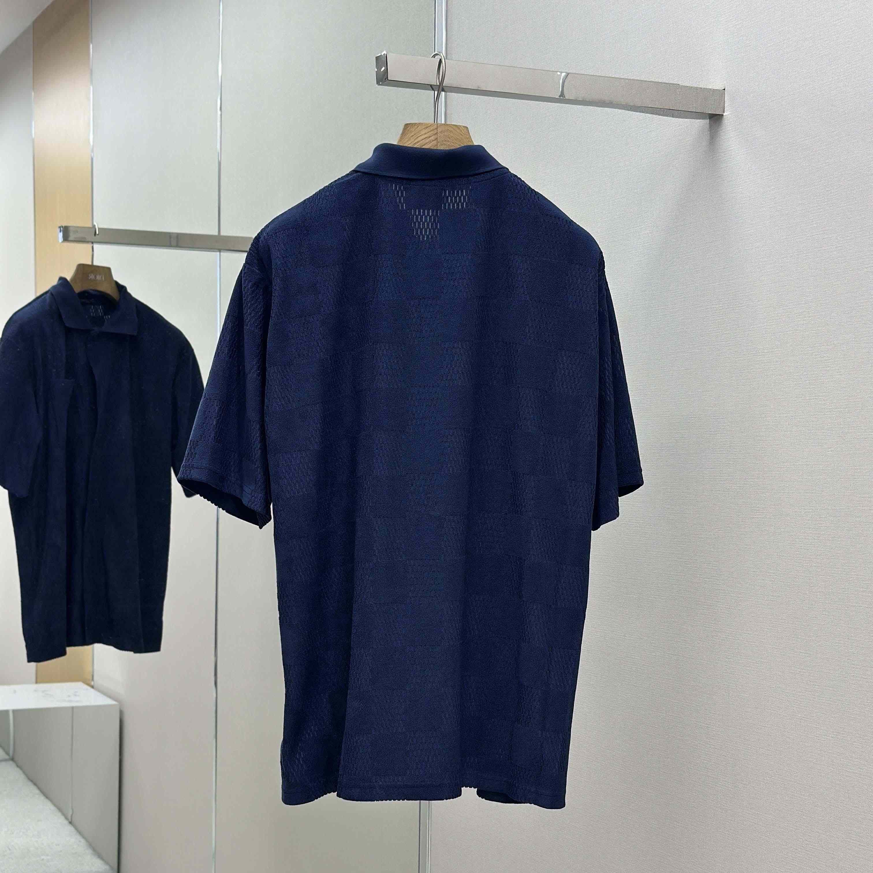 Louis Vuitton Damier French Terry Short-Sleeved Cotton-Blend Shirt   1AGK51 - DopestKickz