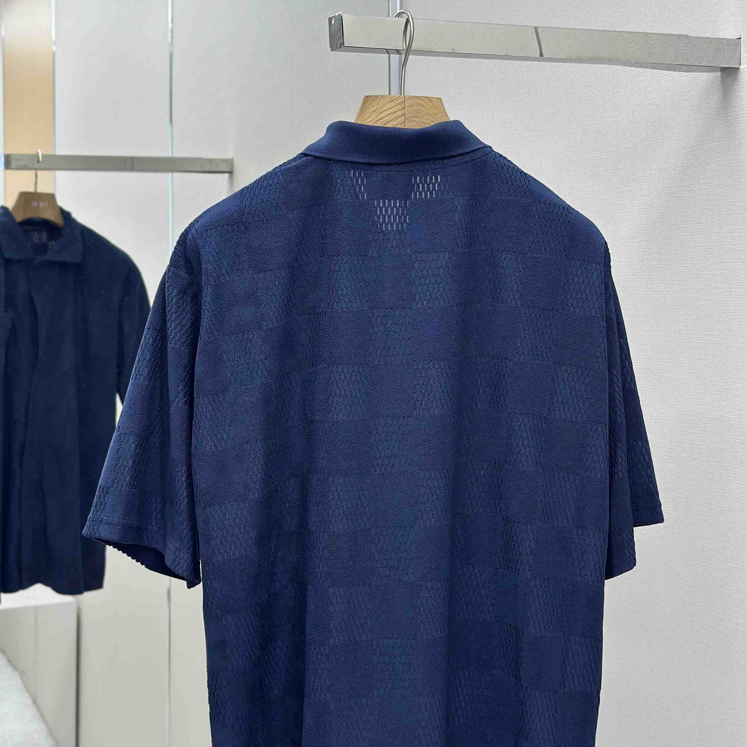 Louis Vuitton Damier French Terry Short-Sleeved Cotton-Blend Shirt   1AGK51 - DopestKickz