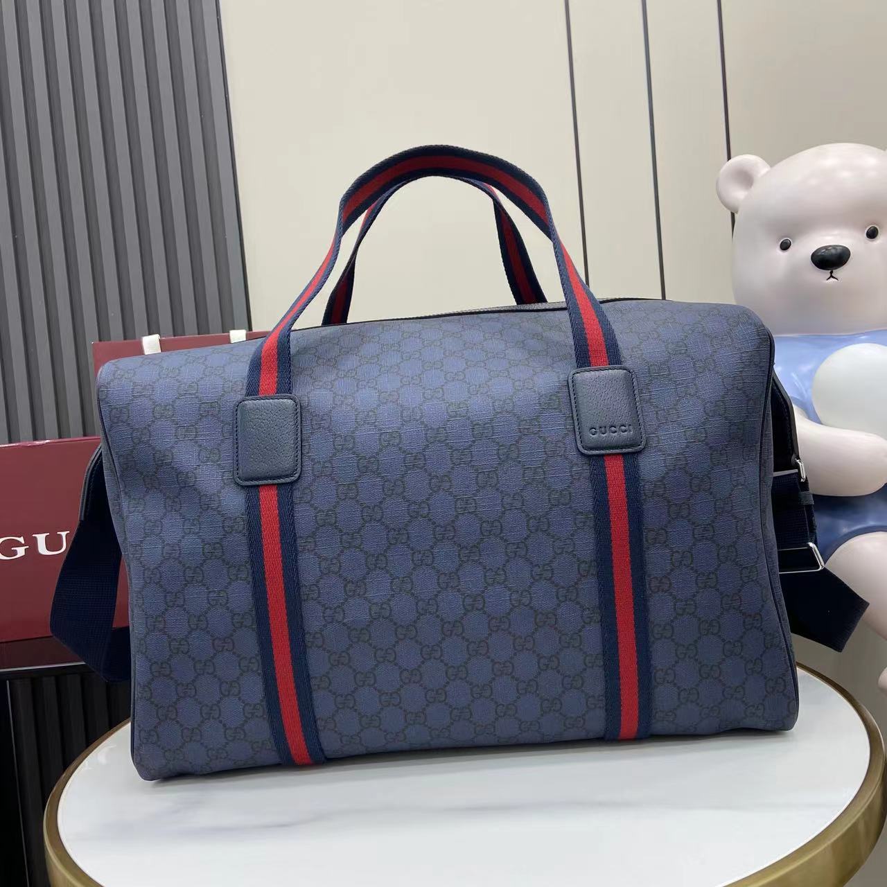 Gucci Medium Duffle Bag With Web - DopestKickz
