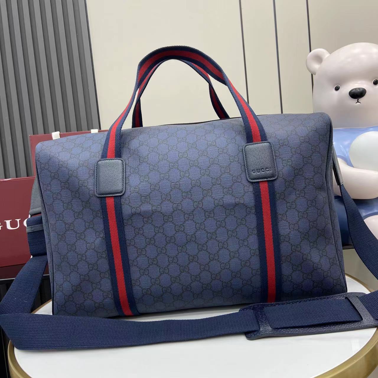 Gucci Medium Duffle Bag With Web - DopestKickz