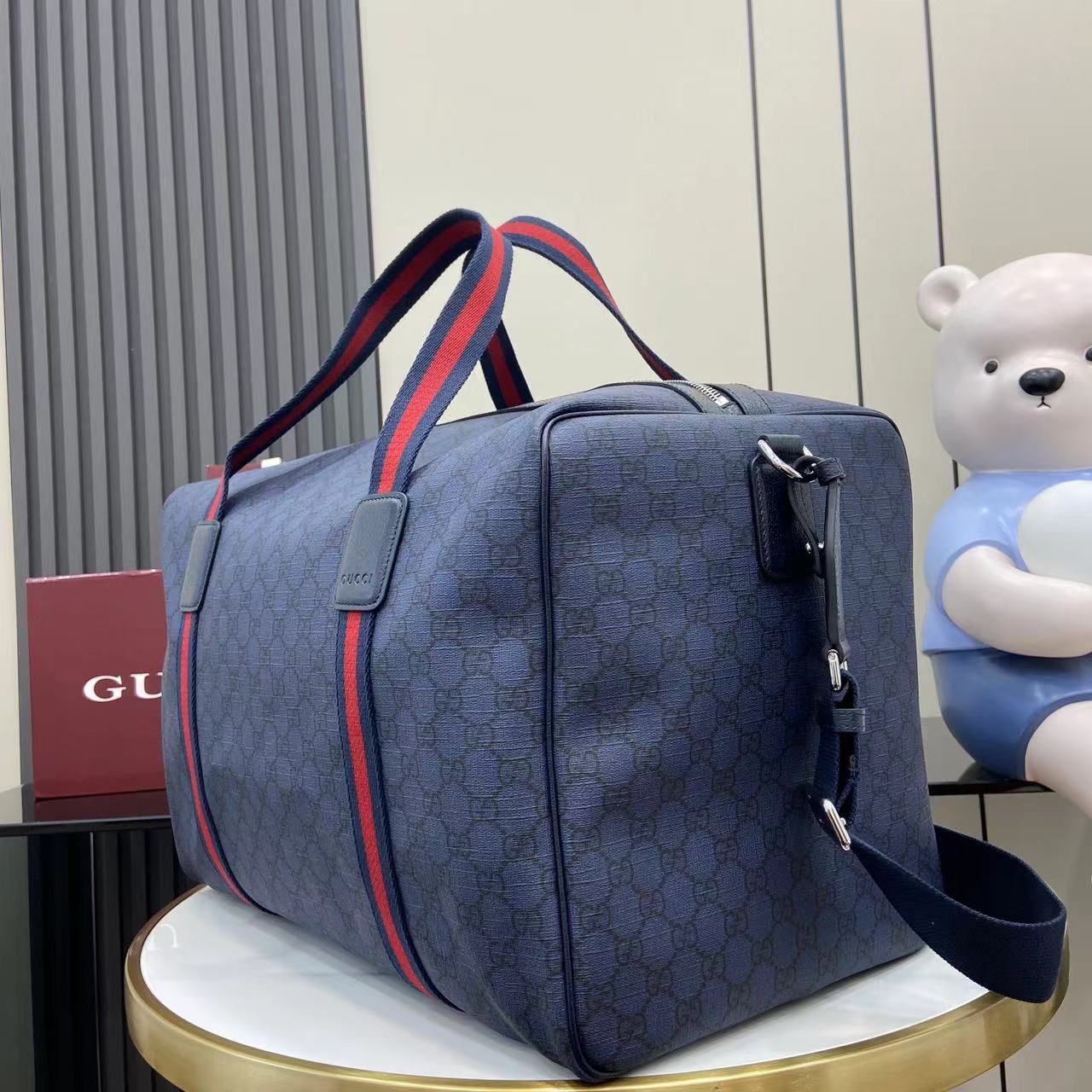 Gucci Medium Duffle Bag With Web - DopestKickz