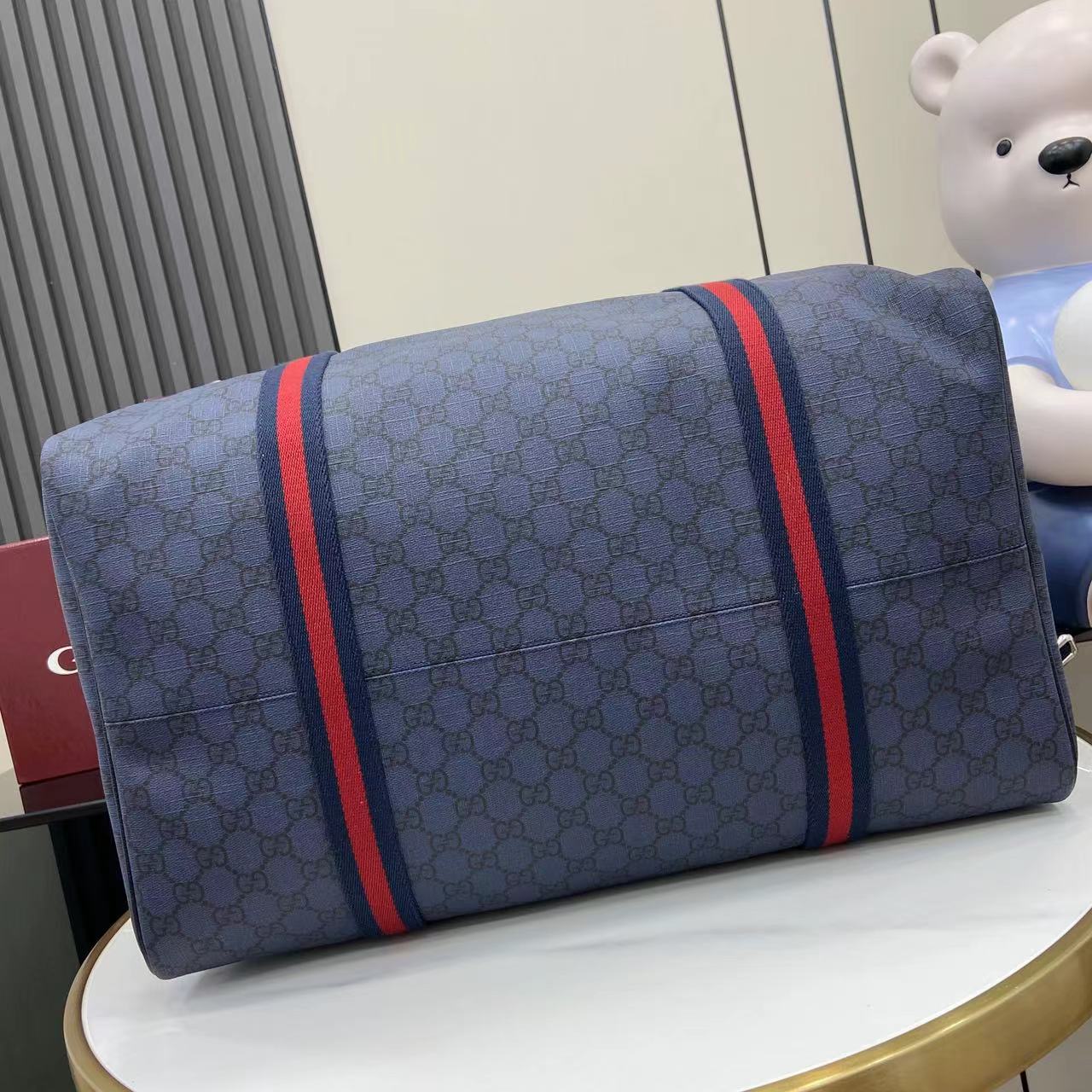 Gucci Medium Duffle Bag With Web - DopestKickz