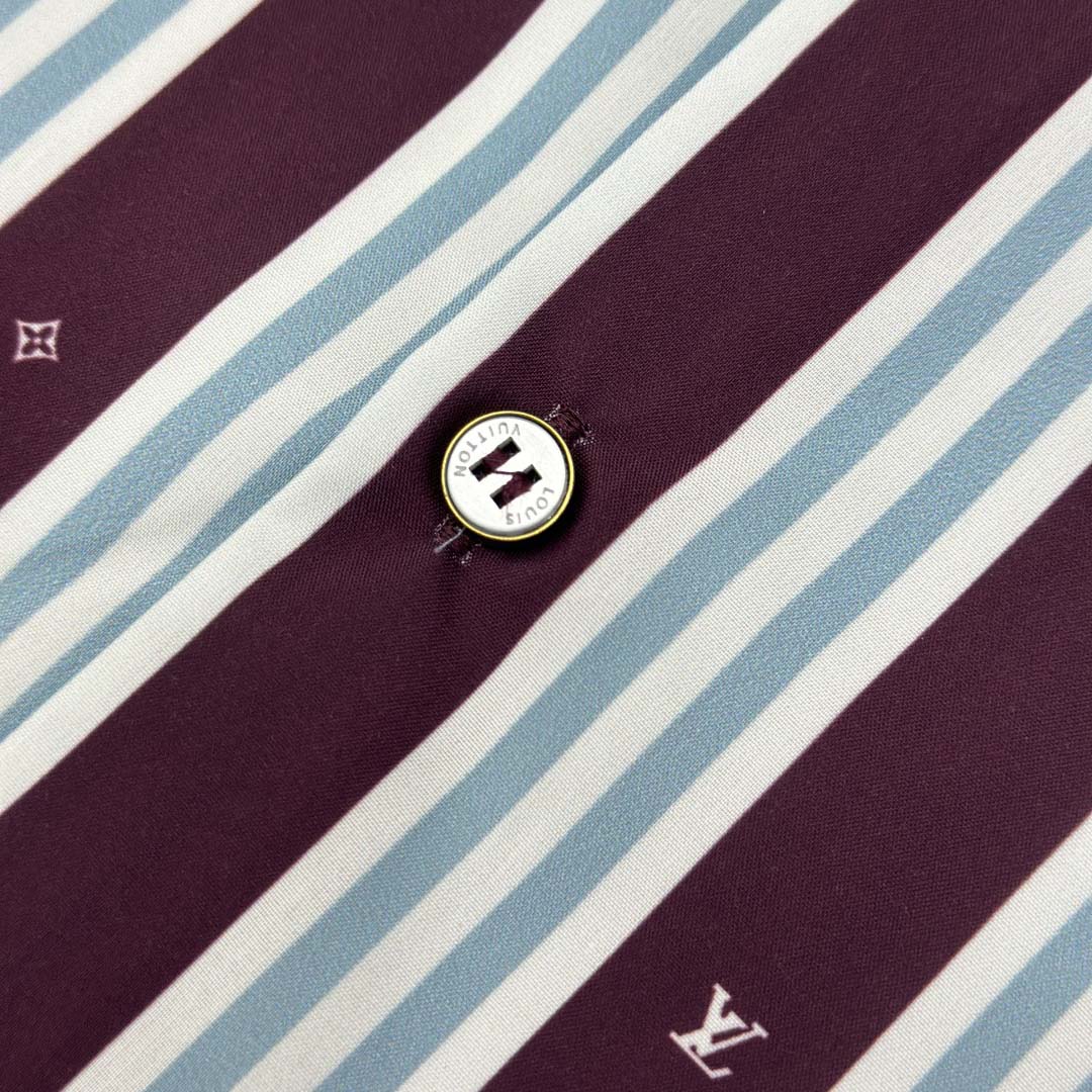 Louis Vuitton Striped Short-Sleeved Shirt   1AHVWE - DopestKickz