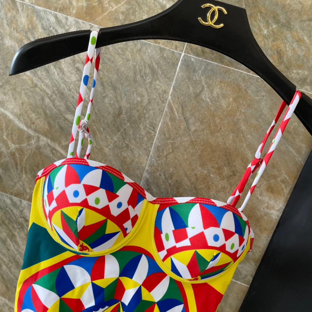 Dolce & Gabbana Carretto-print Balconette One-piece Swimsuit - DopestKickz