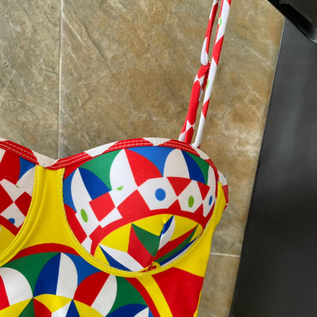 Dolce & Gabbana Carretto-print Balconette One-piece Swimsuit - DopestKickz