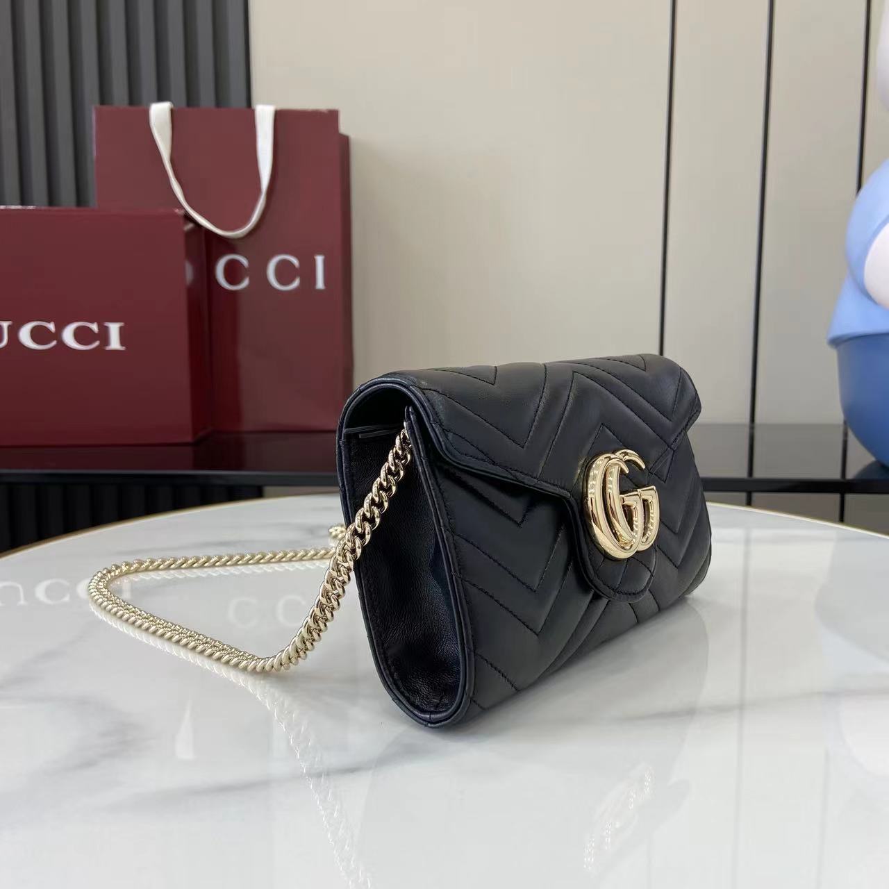 Gucci GG Marmont Wallet On Chain - DopestKickz