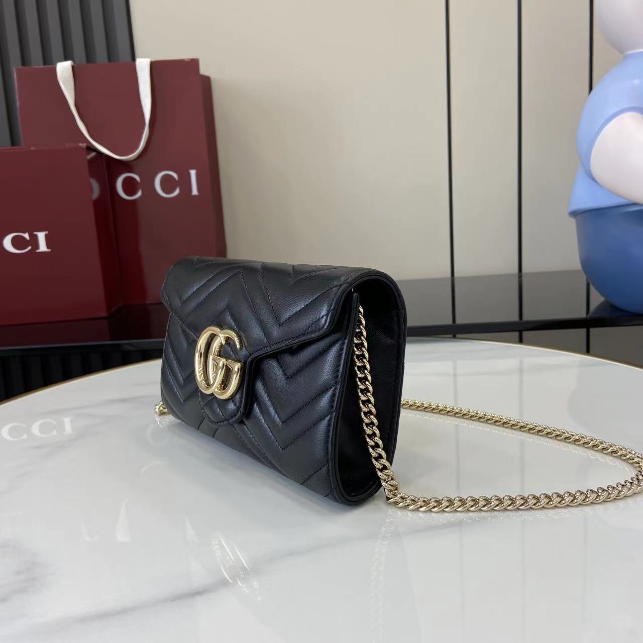Gucci GG Marmont Wallet On Chain - DopestKickz