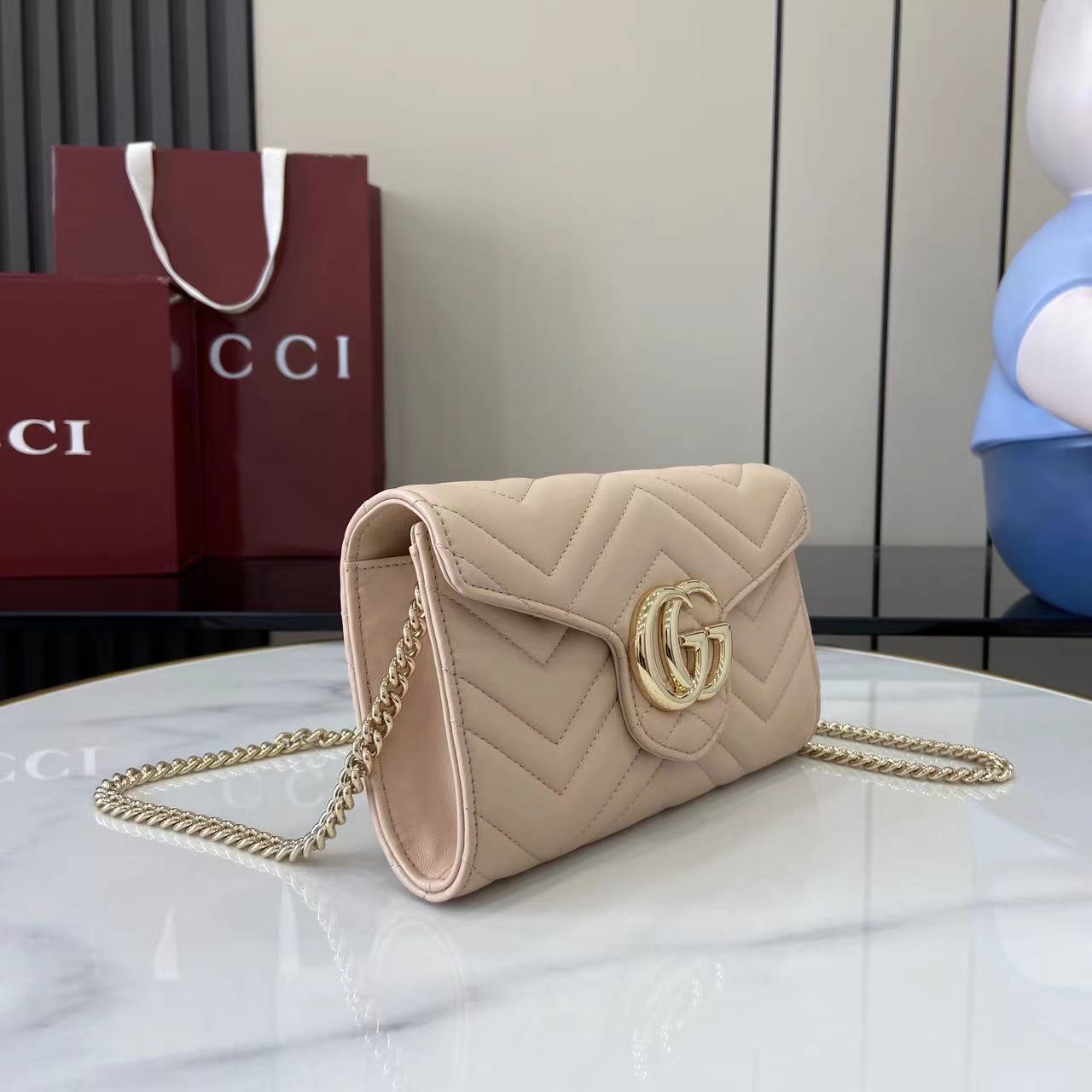 Gucci GG Marmont Wallet On Chain - DopestKickz