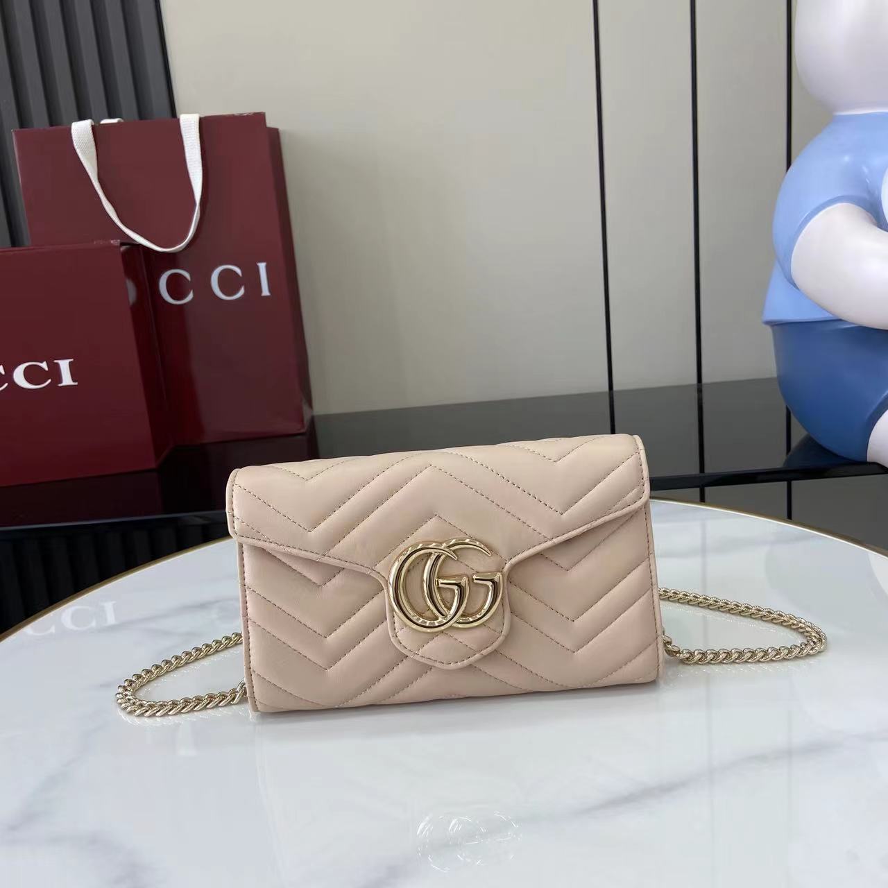 Gucci GG Marmont Wallet On Chain - DopestKickz