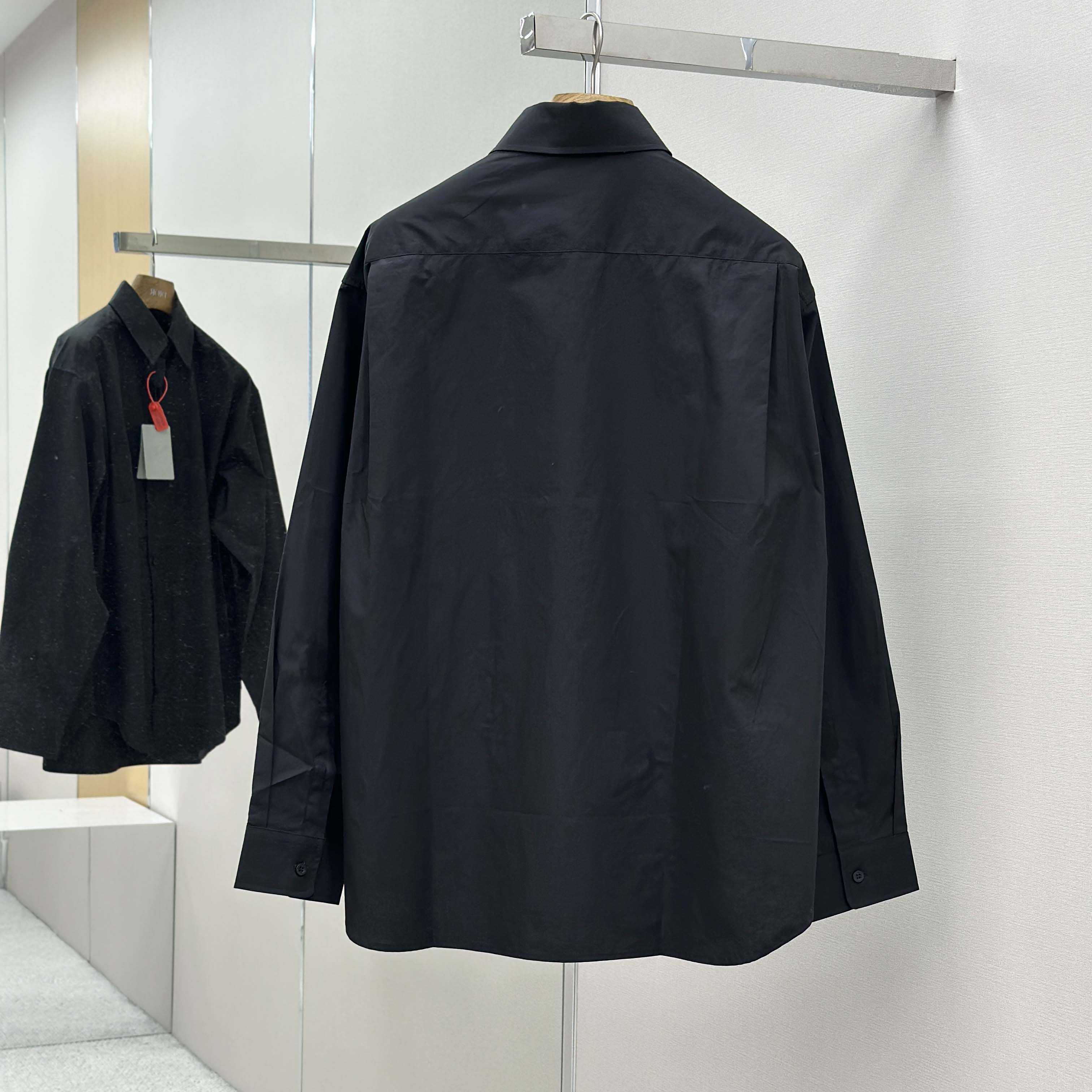 Balenciaga Large Fit Shirt In Black Cotton Poplin - DopestKickz