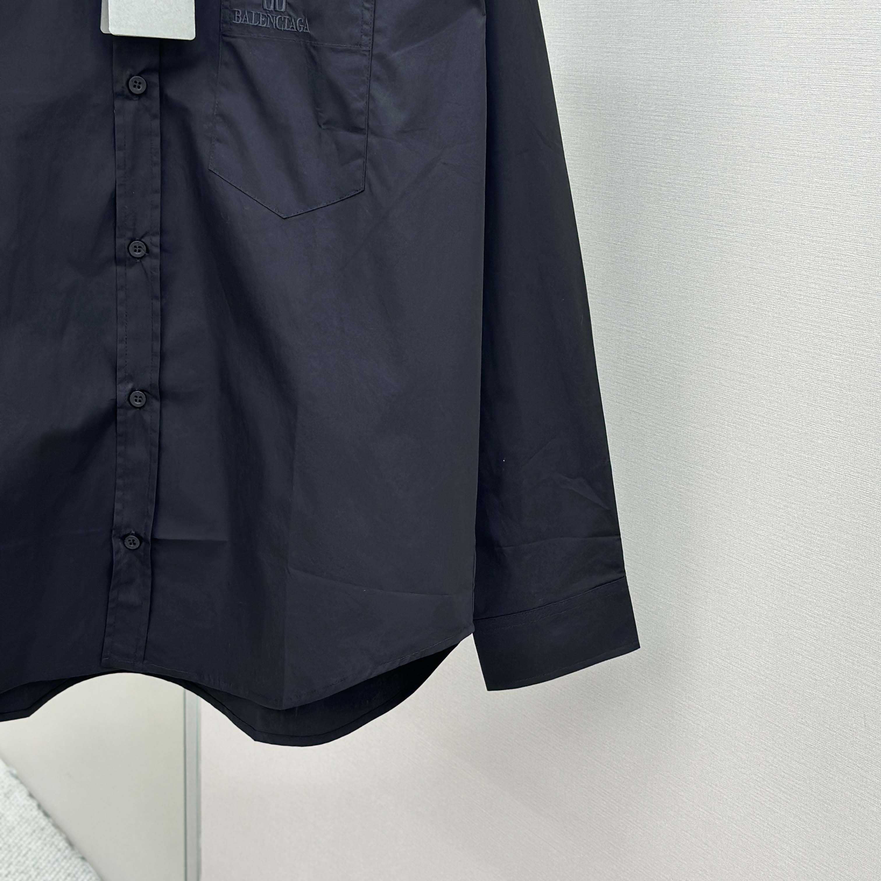 Balenciaga Large Fit Shirt In Black Cotton Poplin - DopestKickz