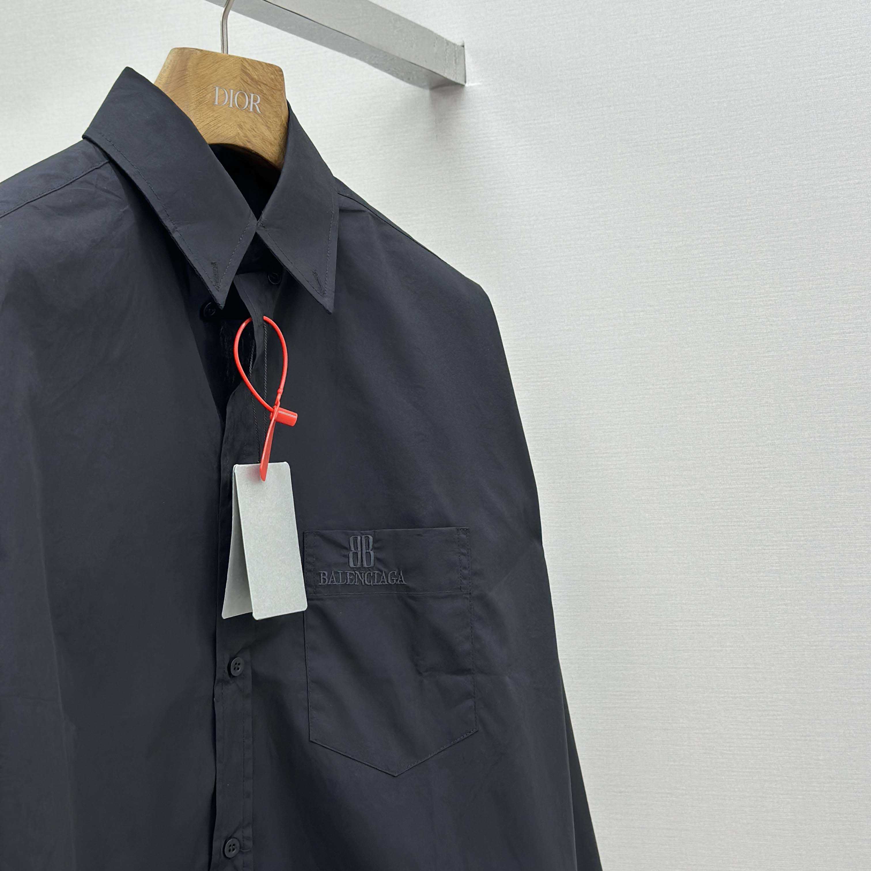Balenciaga Large Fit Shirt In Black Cotton Poplin - DopestKickz