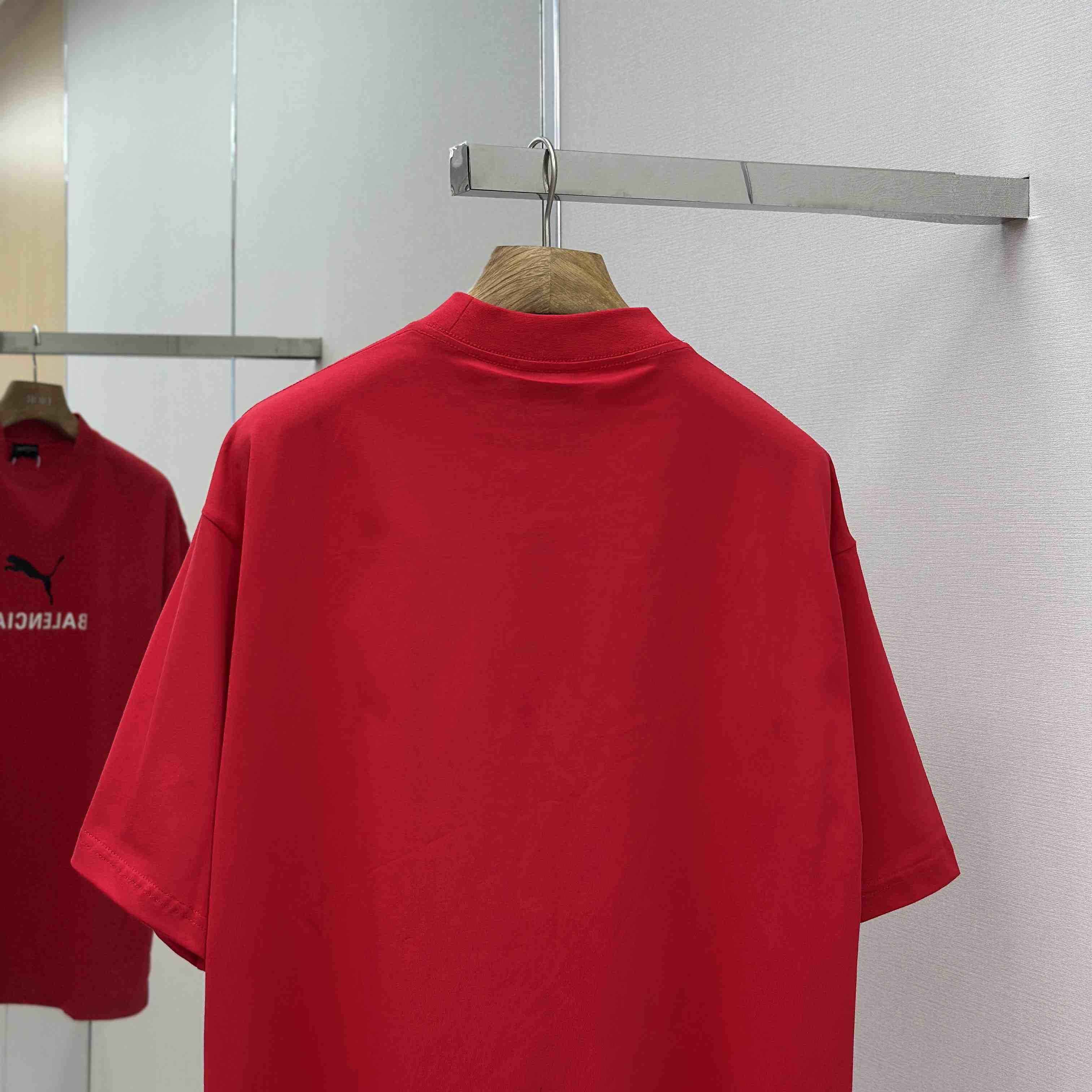 Balenciaga I PUMA Oversized T-Shirt in Red Dry Jersey - DopestKickz