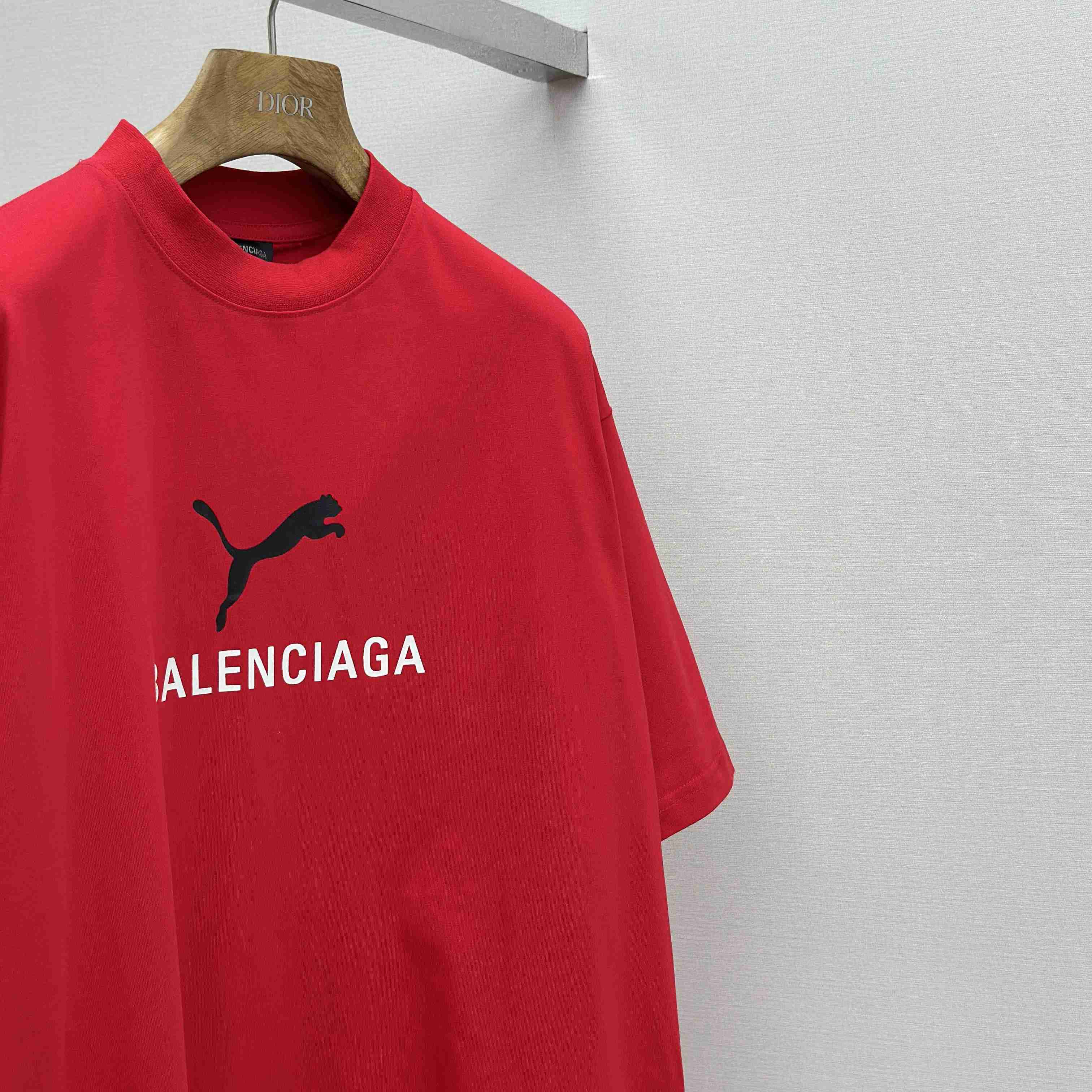 Balenciaga I PUMA Oversized T-Shirt in Red Dry Jersey - DopestKickz